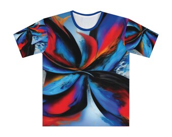 Abstract Color Burst T-shirt | All-Over Print Swirl Art