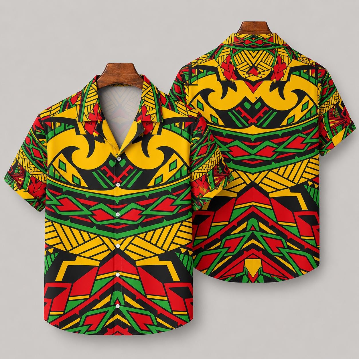 Reggae Lion Front - Hawaiian Shirt