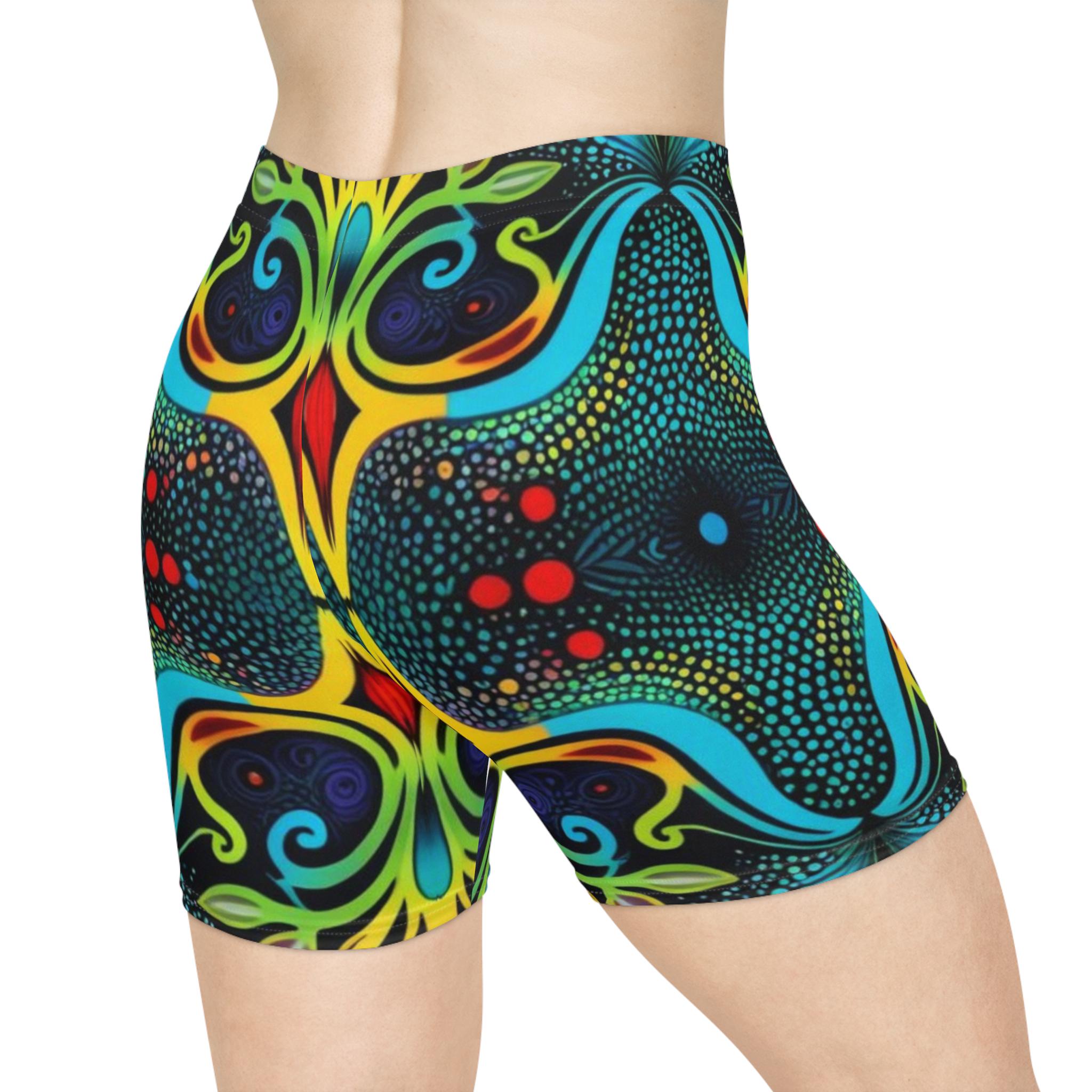 Psychedelic Abo - Womens Biker Shorts