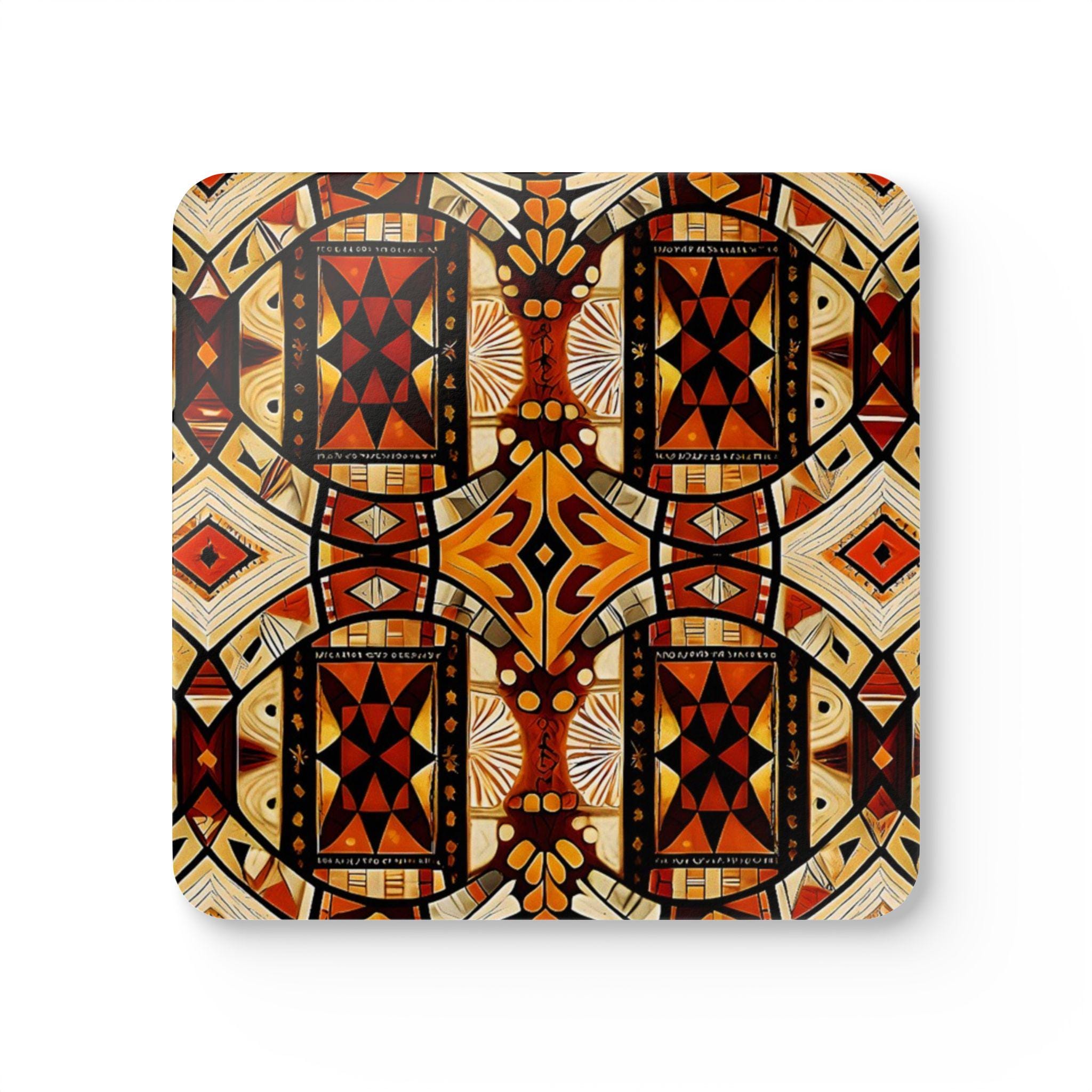 Geometric Tribal Pattern Cork Coaster