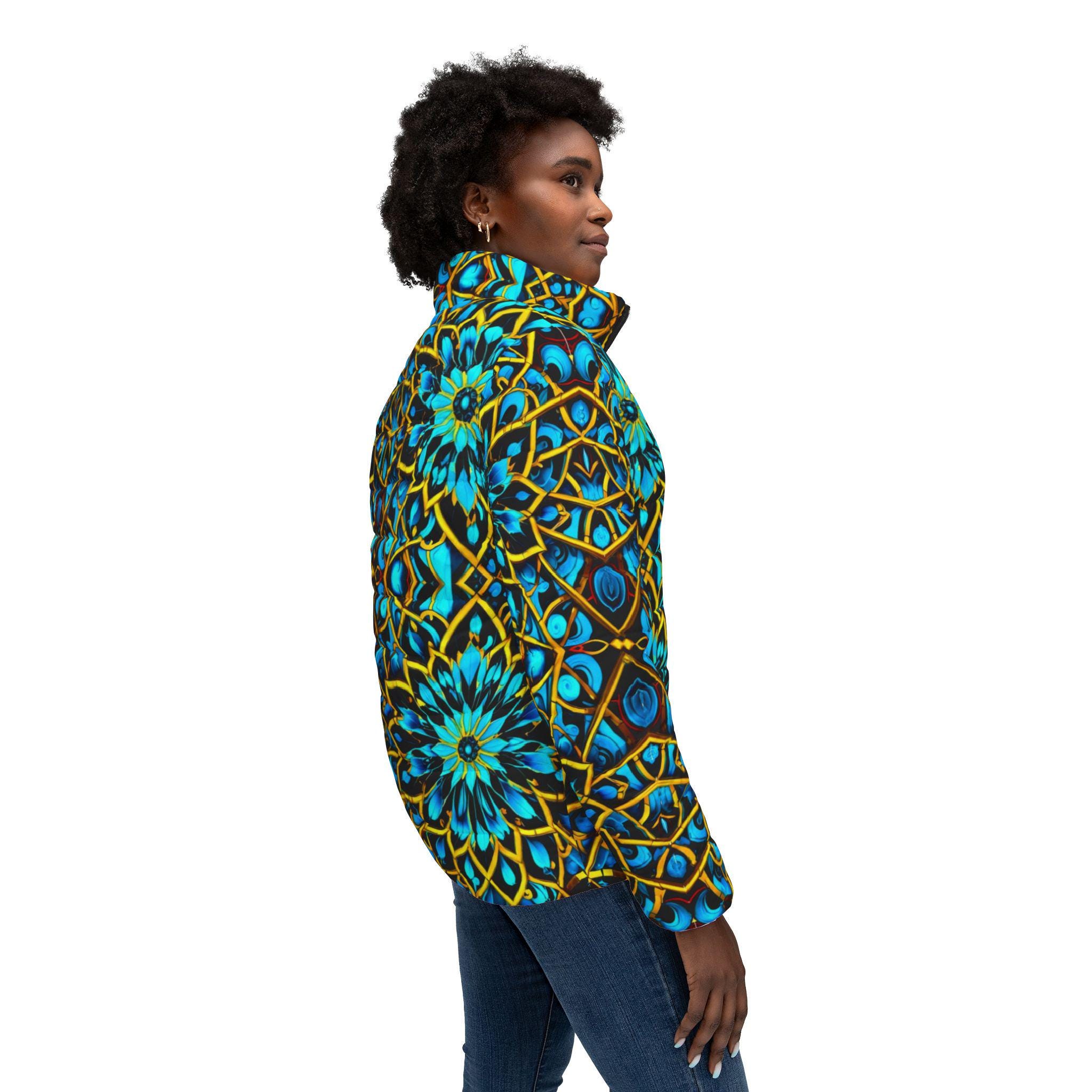 322a Blue Lace Ab - Womens Puffer Jacket