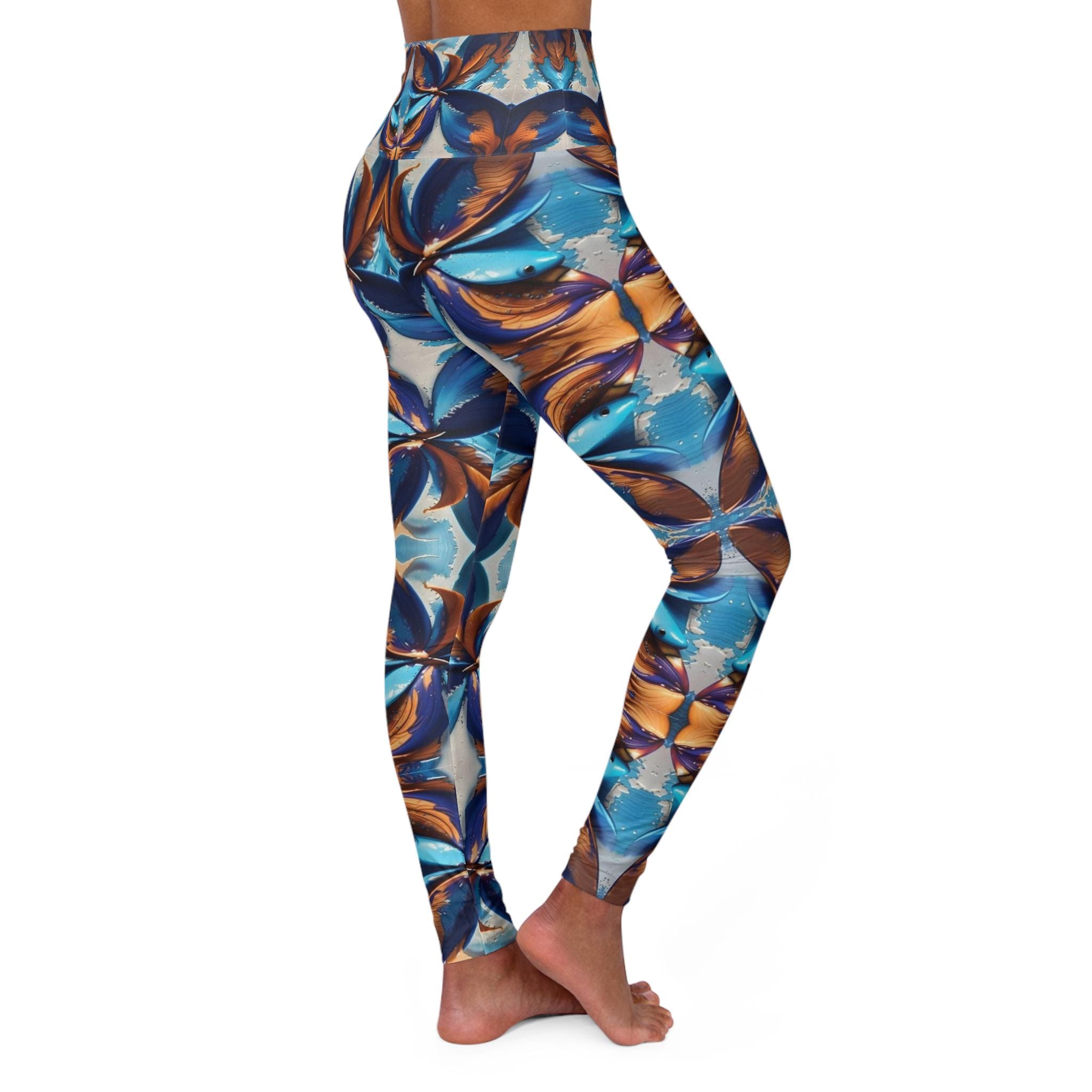Blue Fan Quad - Yoga Pants