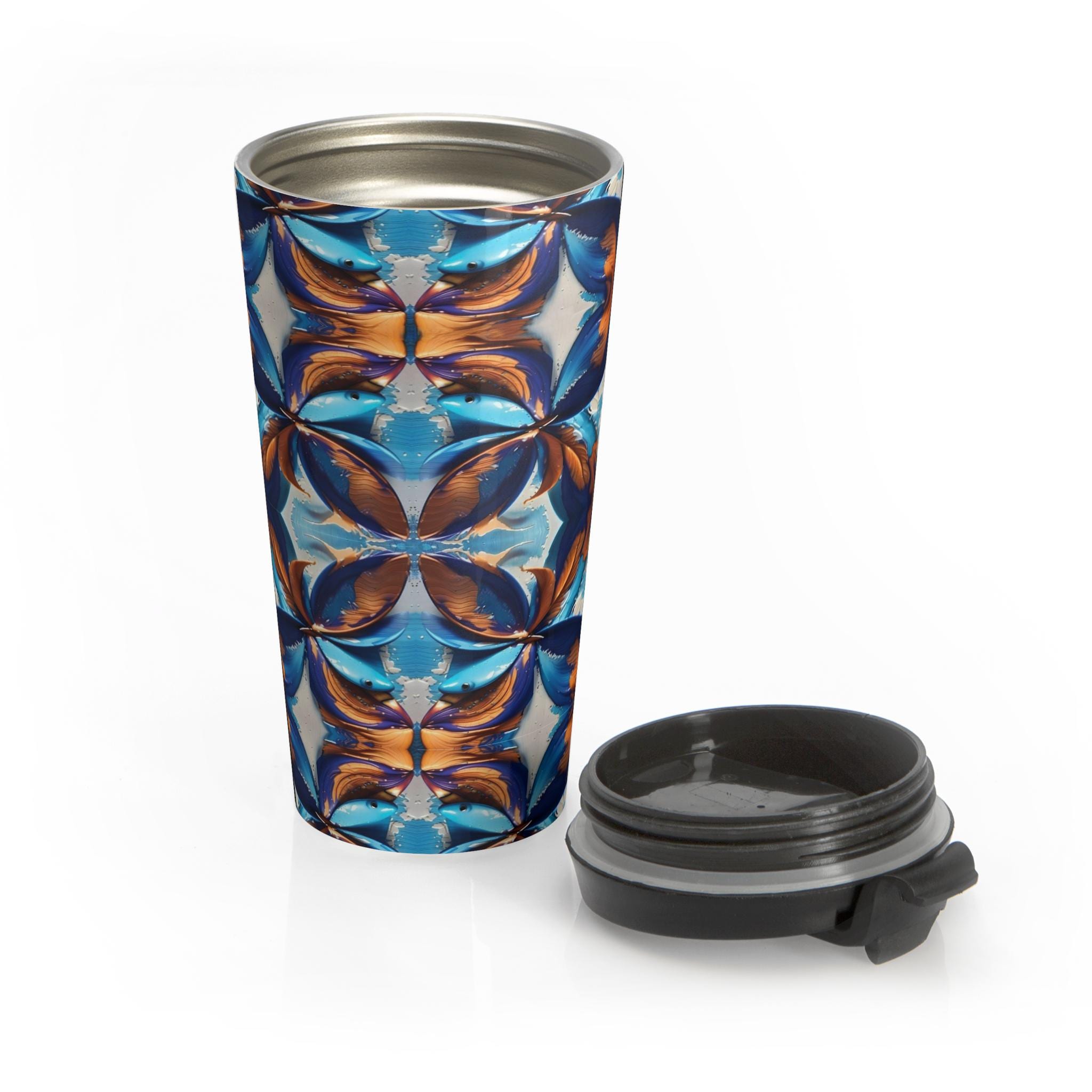 Blue Fan Quad - Travel Mug