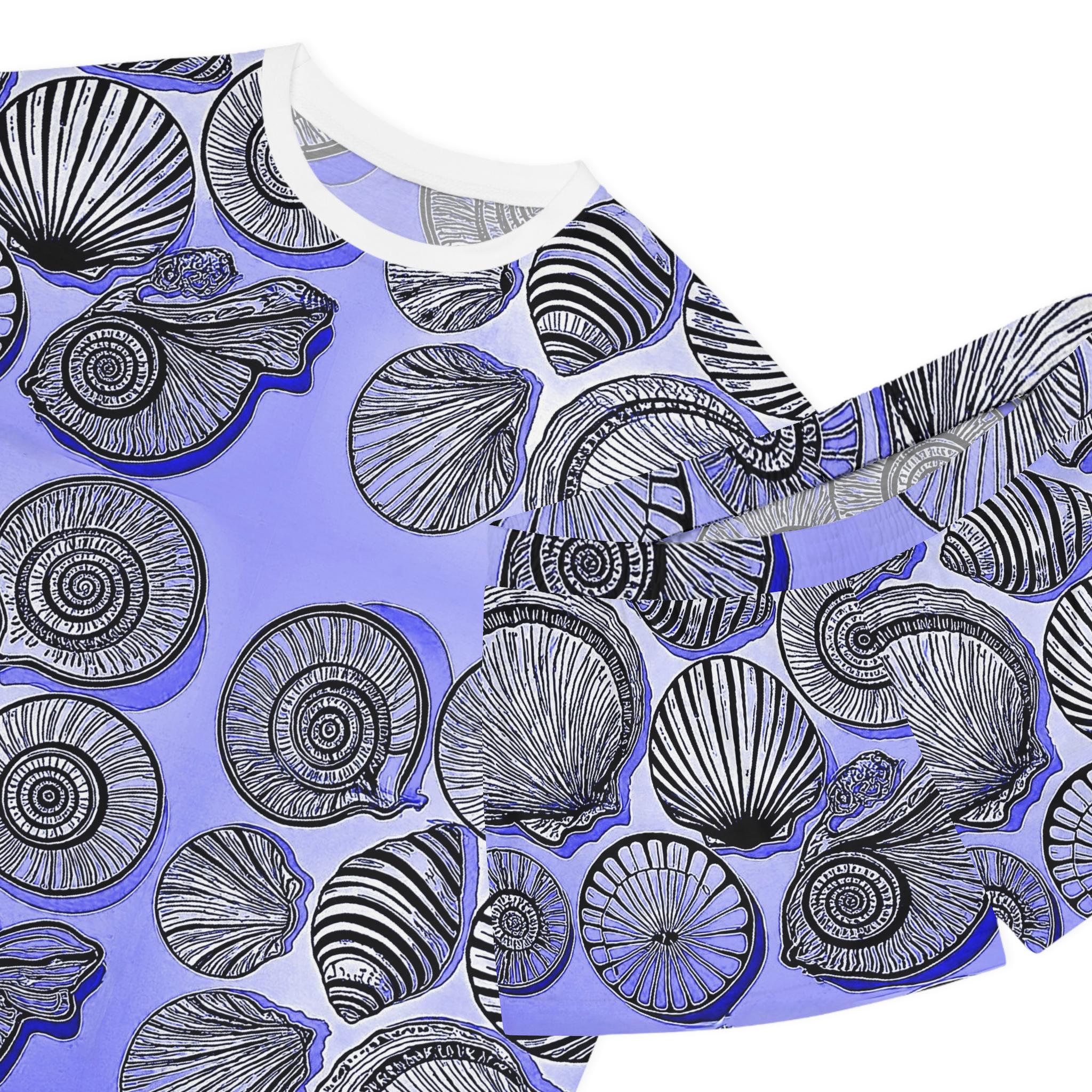 Seashell Pattern Short Pajama Set | Lavender Shells All-Over Print