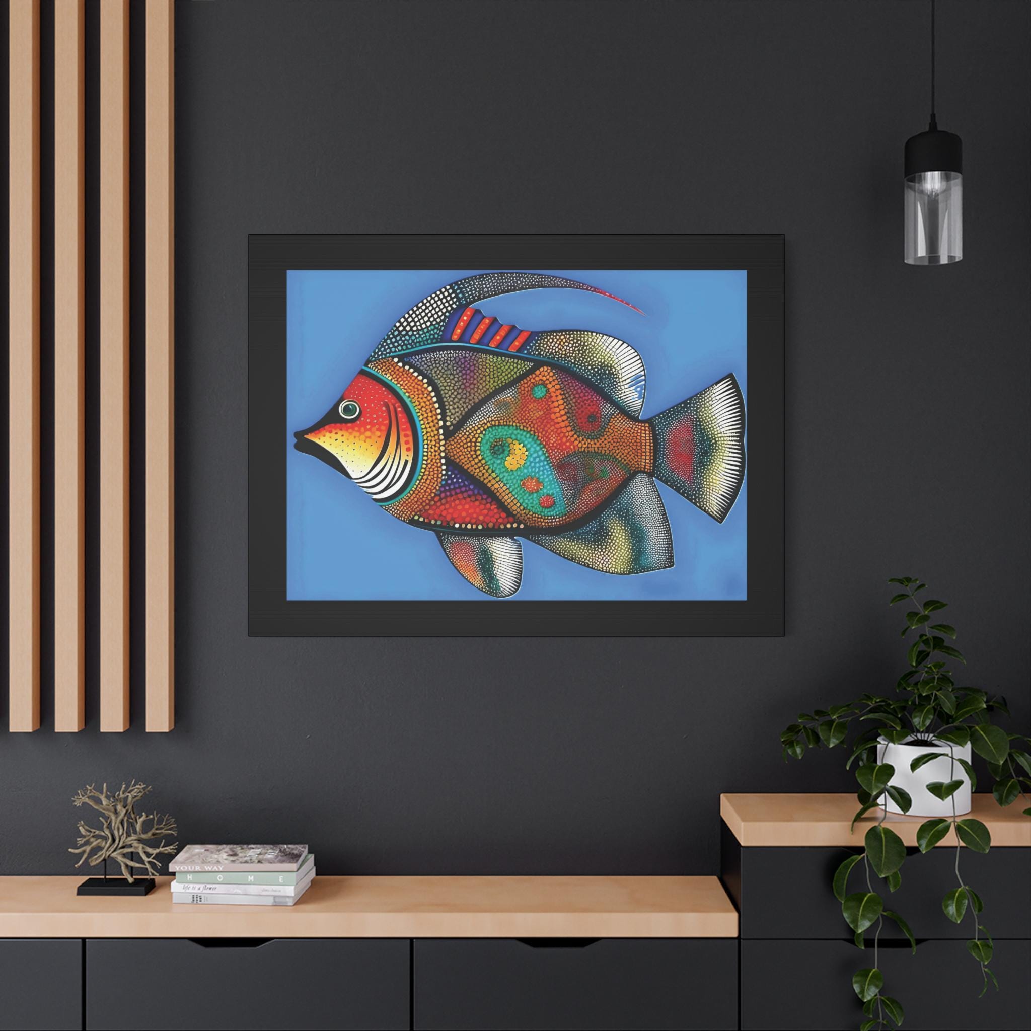 Fish on Blue - Canvas Wall Art