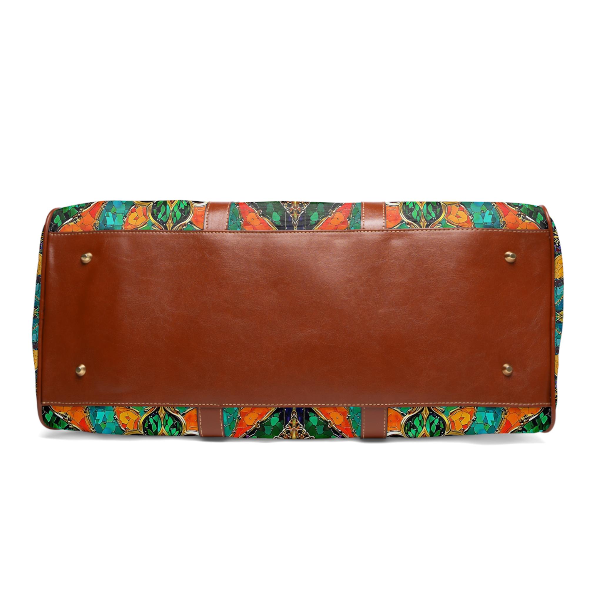 Boho Waterproof Travel Bag - Vibrant Floral Weekender Duffel