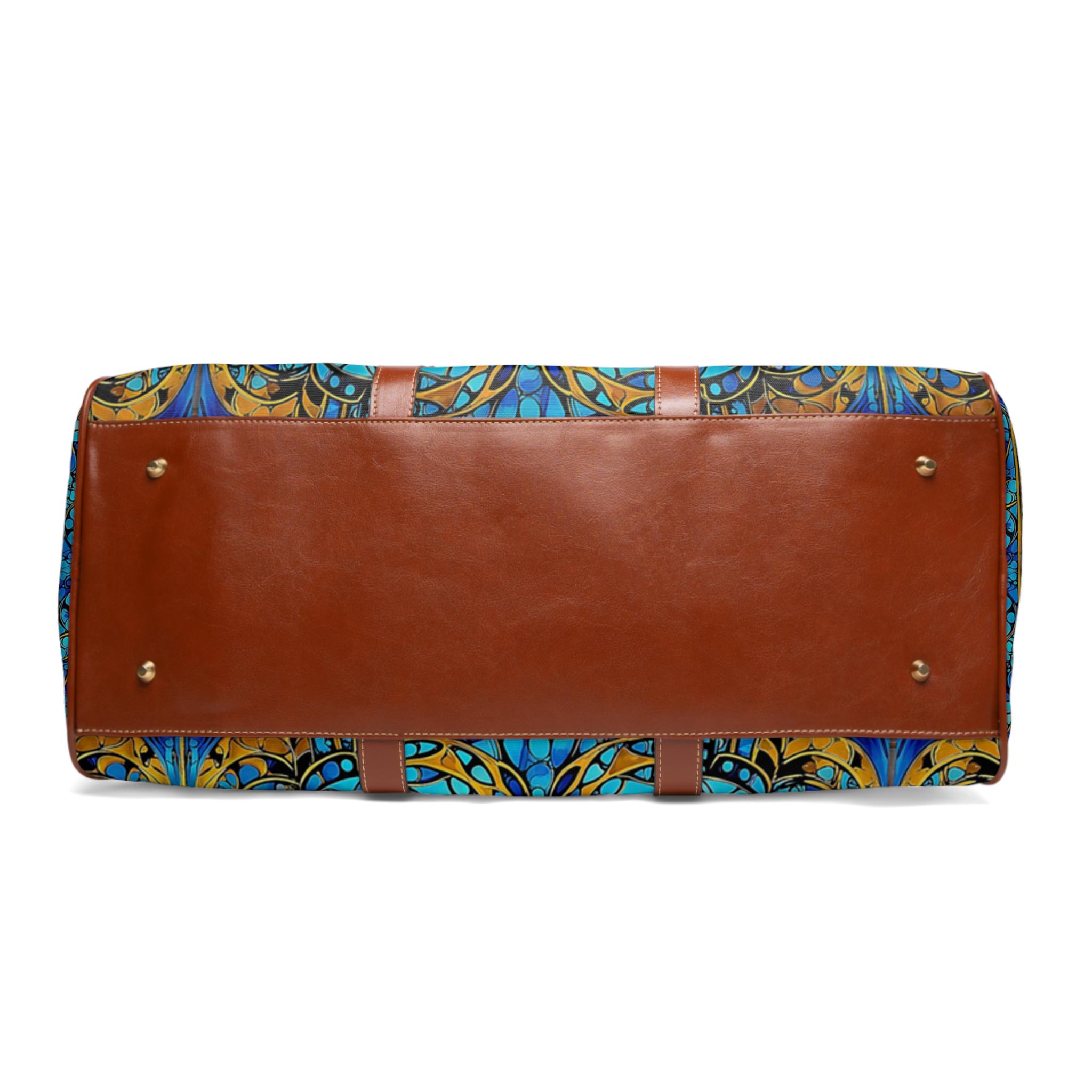 Turquoise Mosaic Waterproof Travel Bag