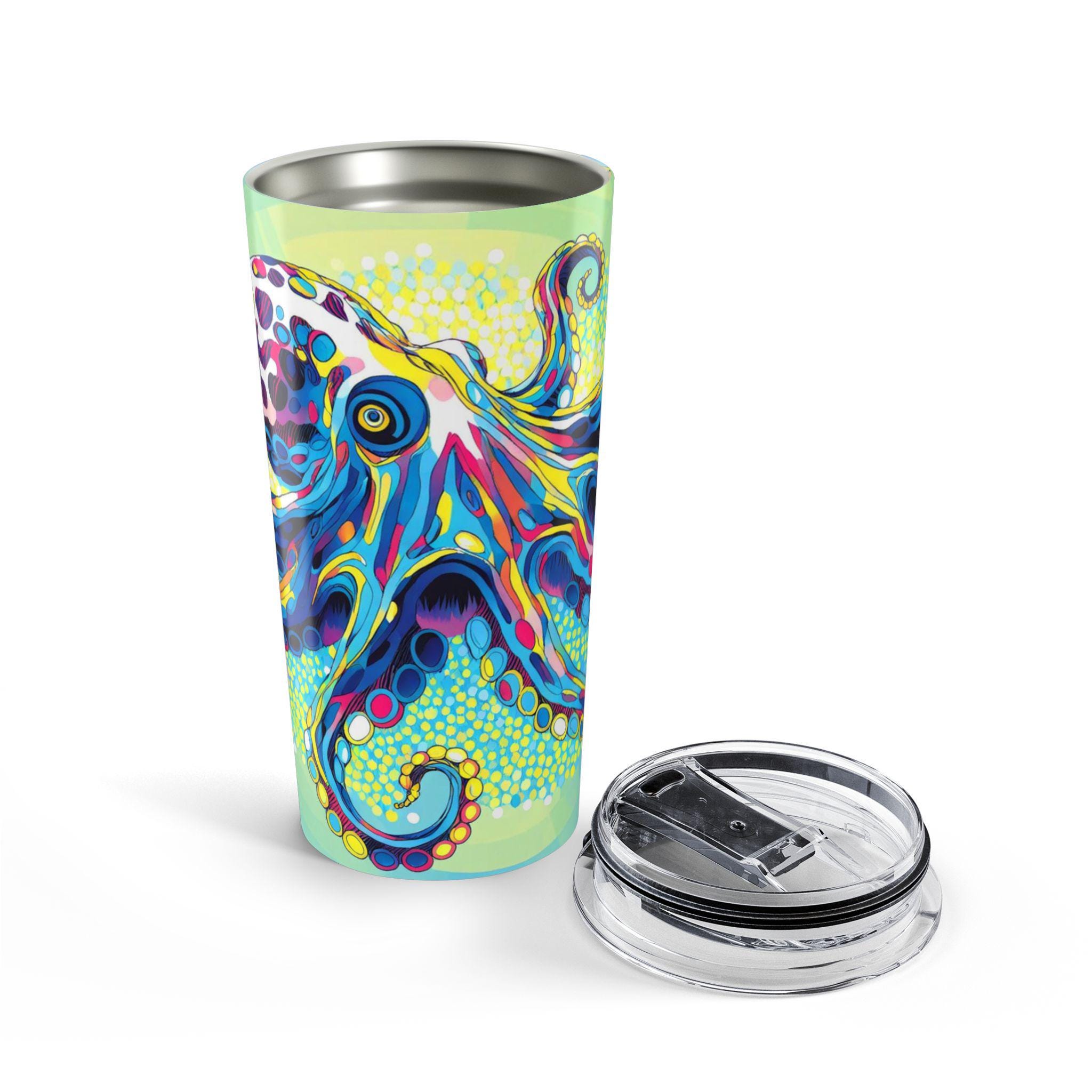 20oz Octopus Tumbler — Colorful Marine Travel Cup