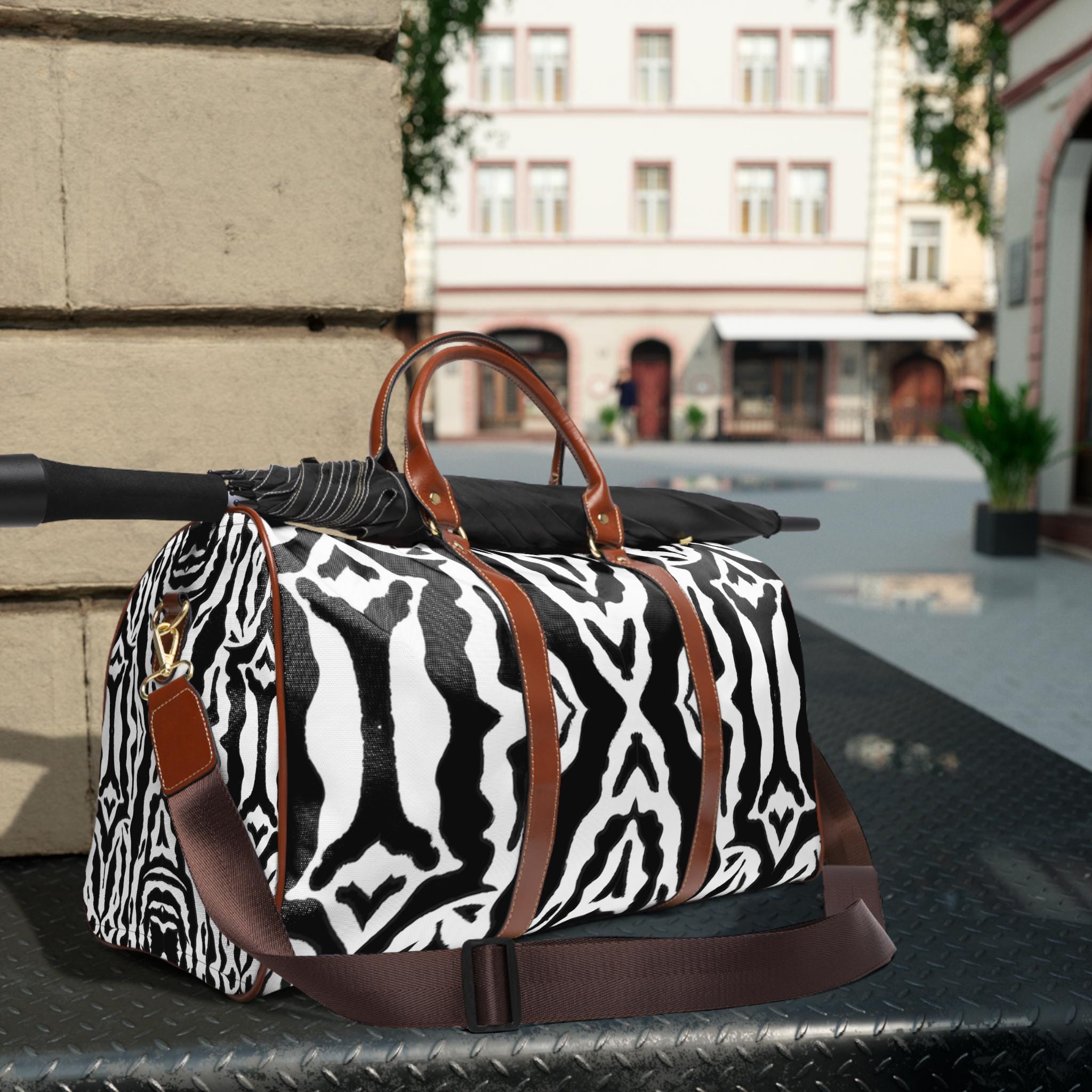 Unique Zebra Stripe Waterproof Travel Bag | Bold Animal Print