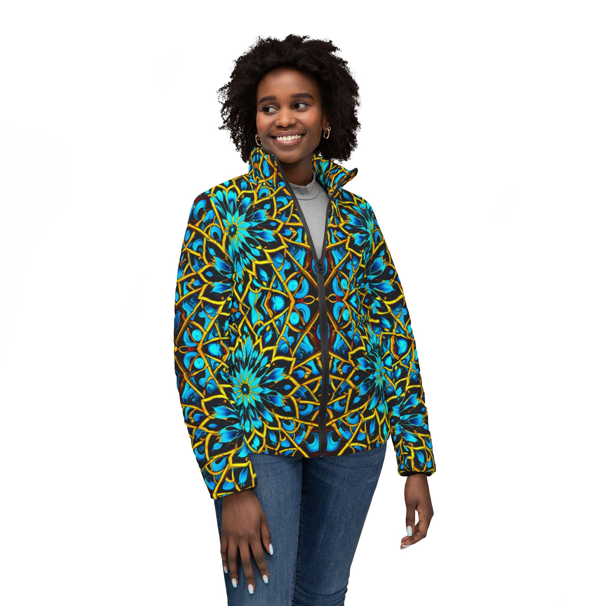 322a Blue Lace Ab - Womens Puffer Jacket