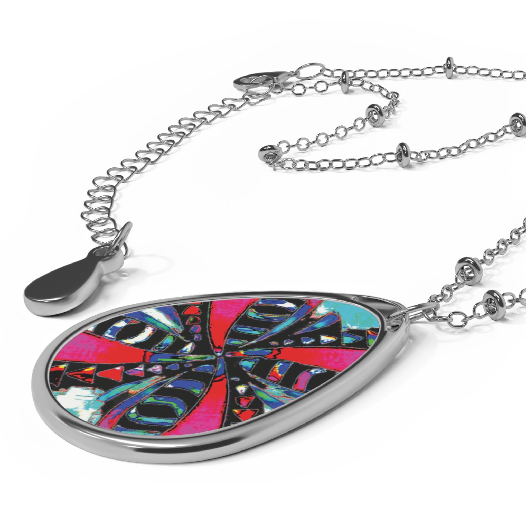 Pink Tapa - Oval Necklace