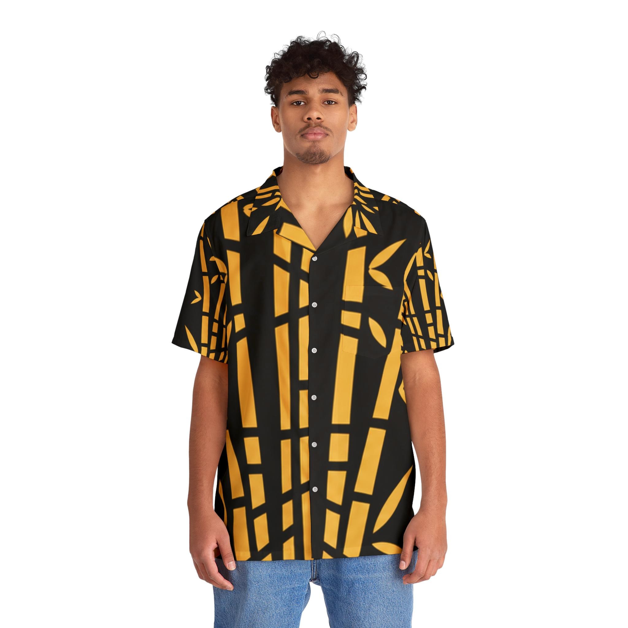 Golden Bamboo Pattern Hawaiian Shirt Bula Shirt