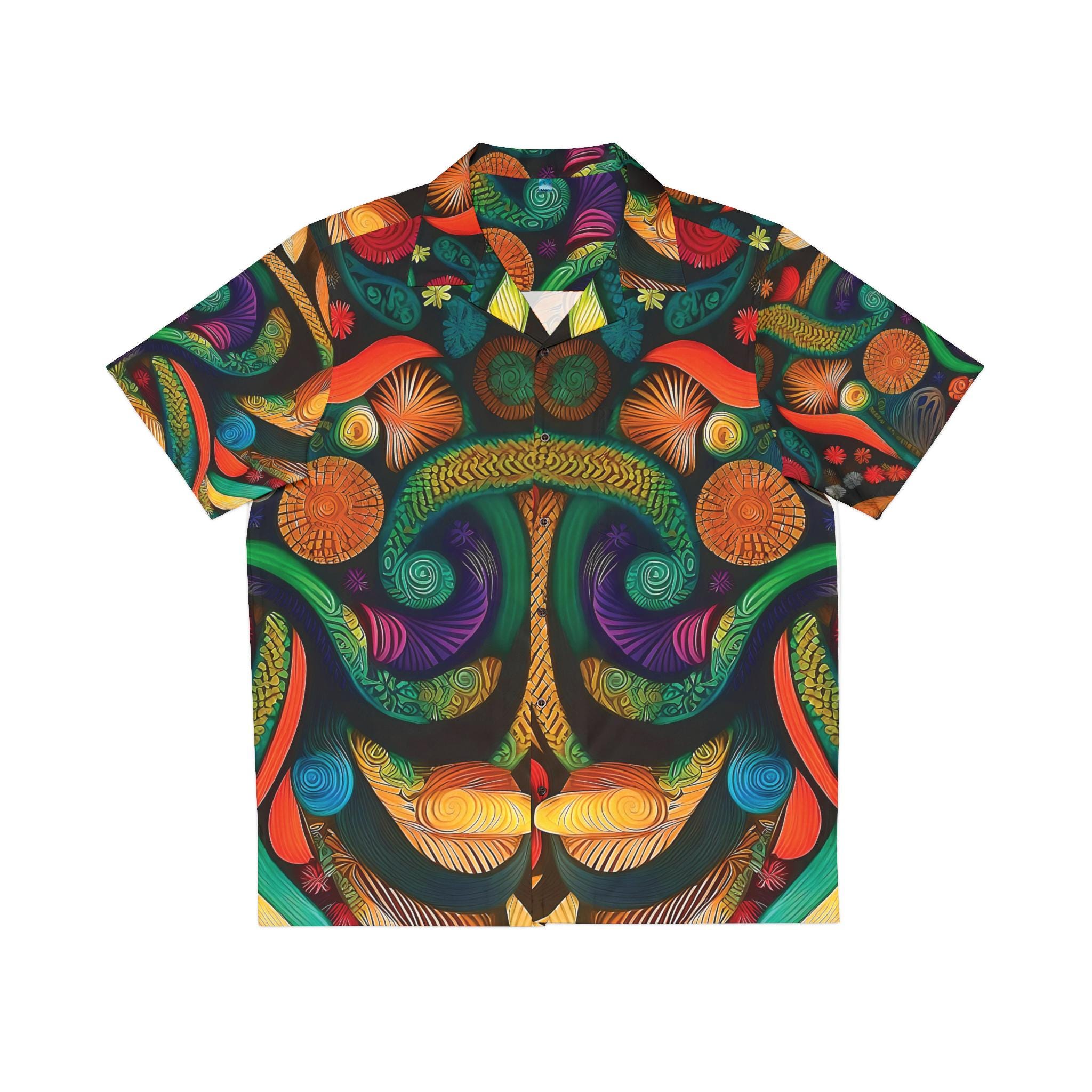 Psychedelic Swirl Pattern Men's Hawaiian Shirt | Colorful Abstract AOP