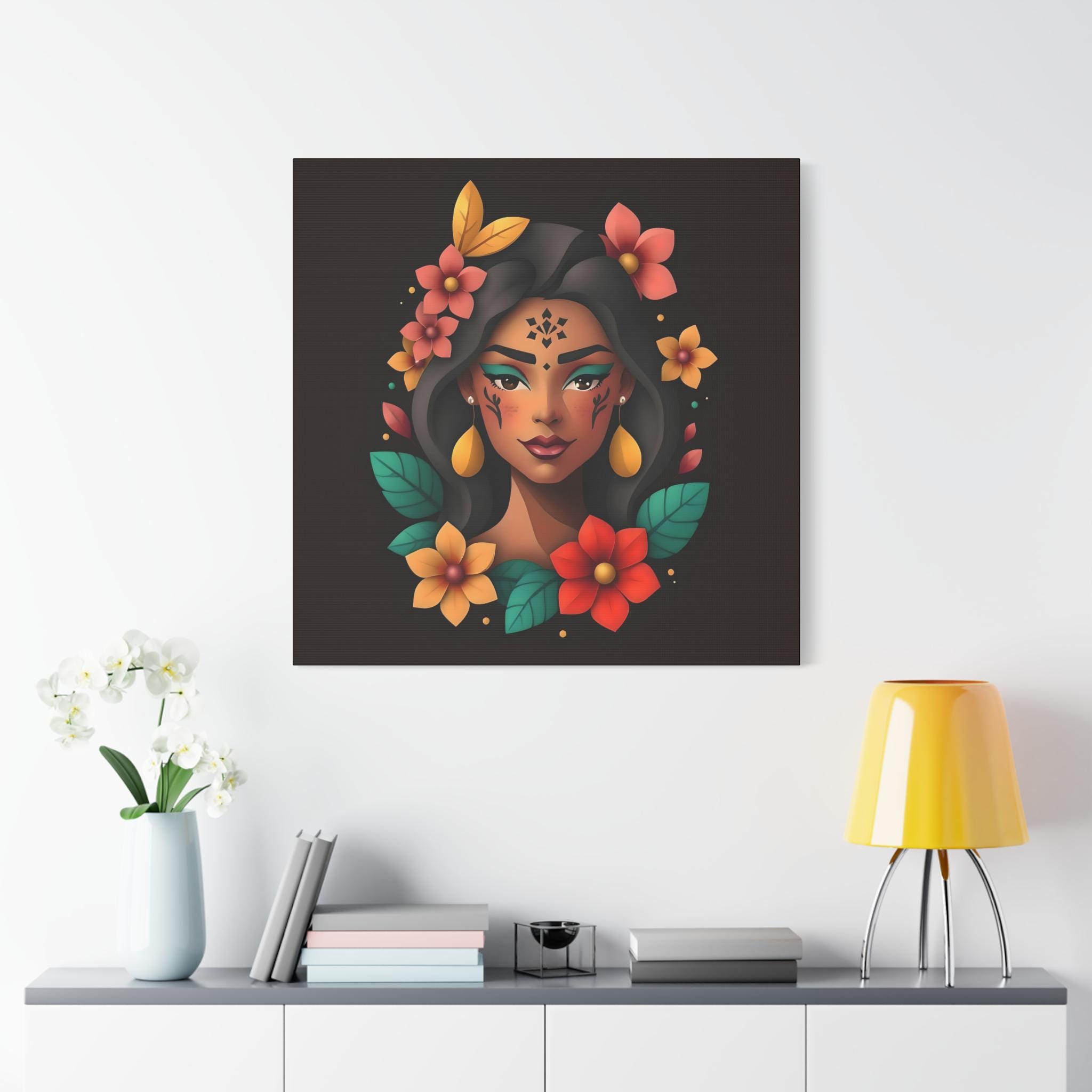 Lady on Black B - Canvas Wall Art