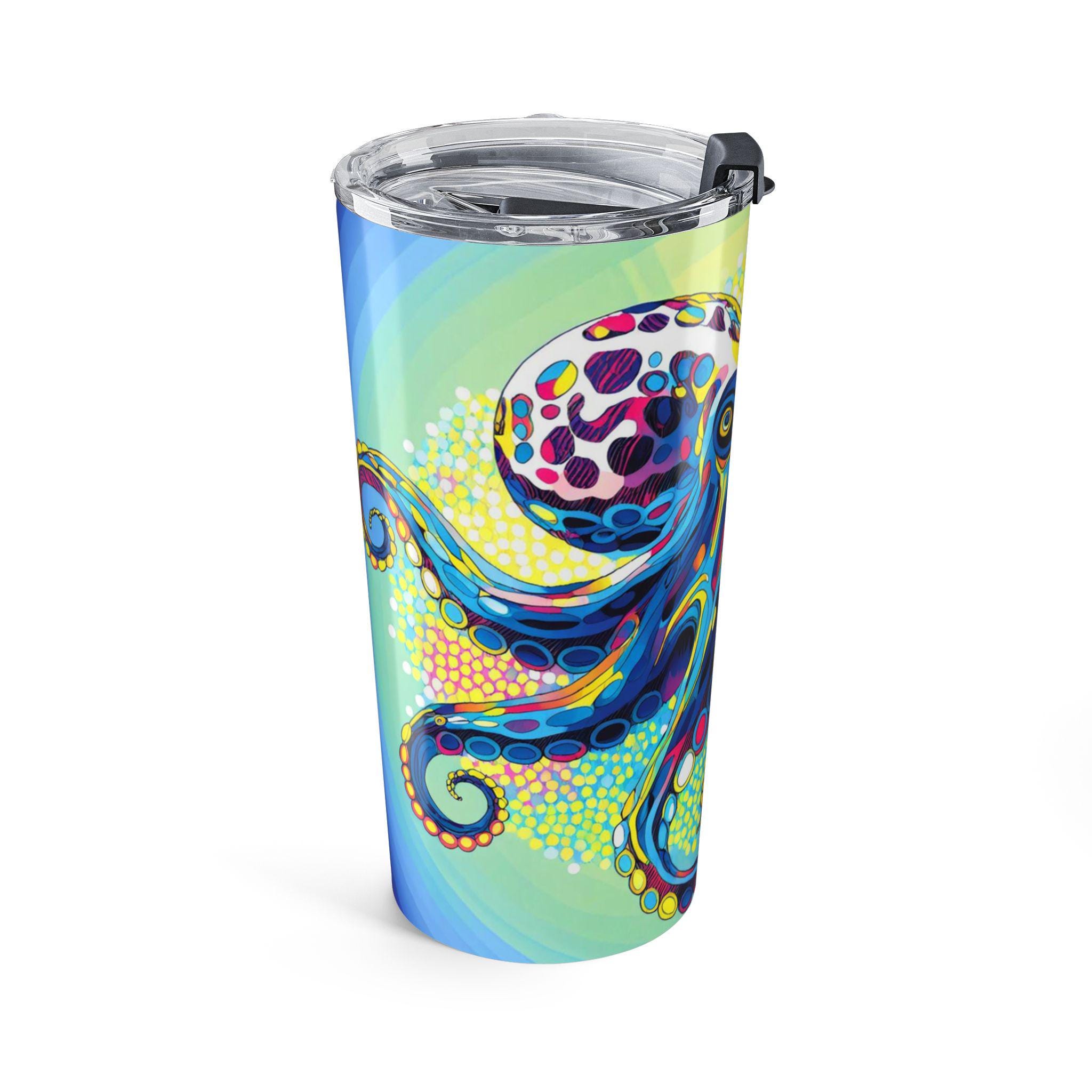 20oz Octopus Tumbler — Colorful Marine Travel Cup