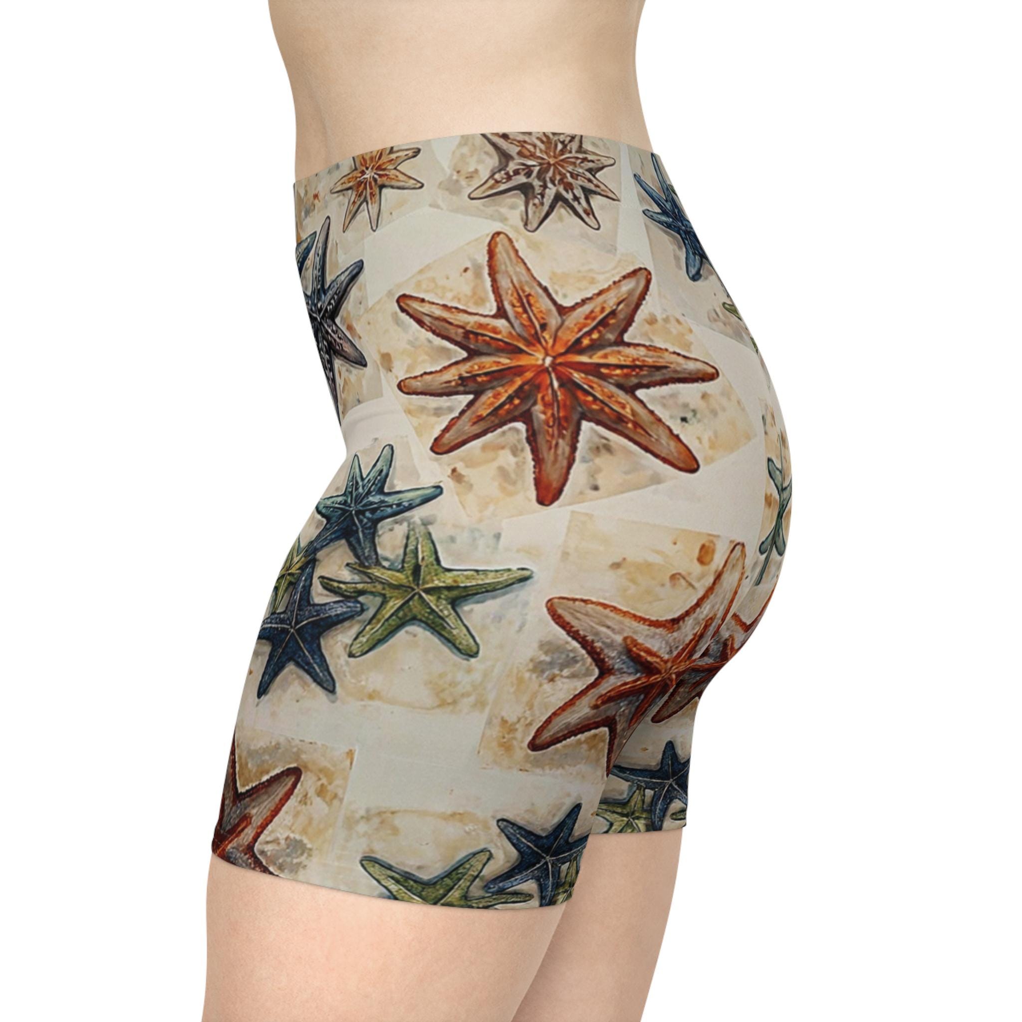 Starfish on Th Move - Womens Biker Shorts