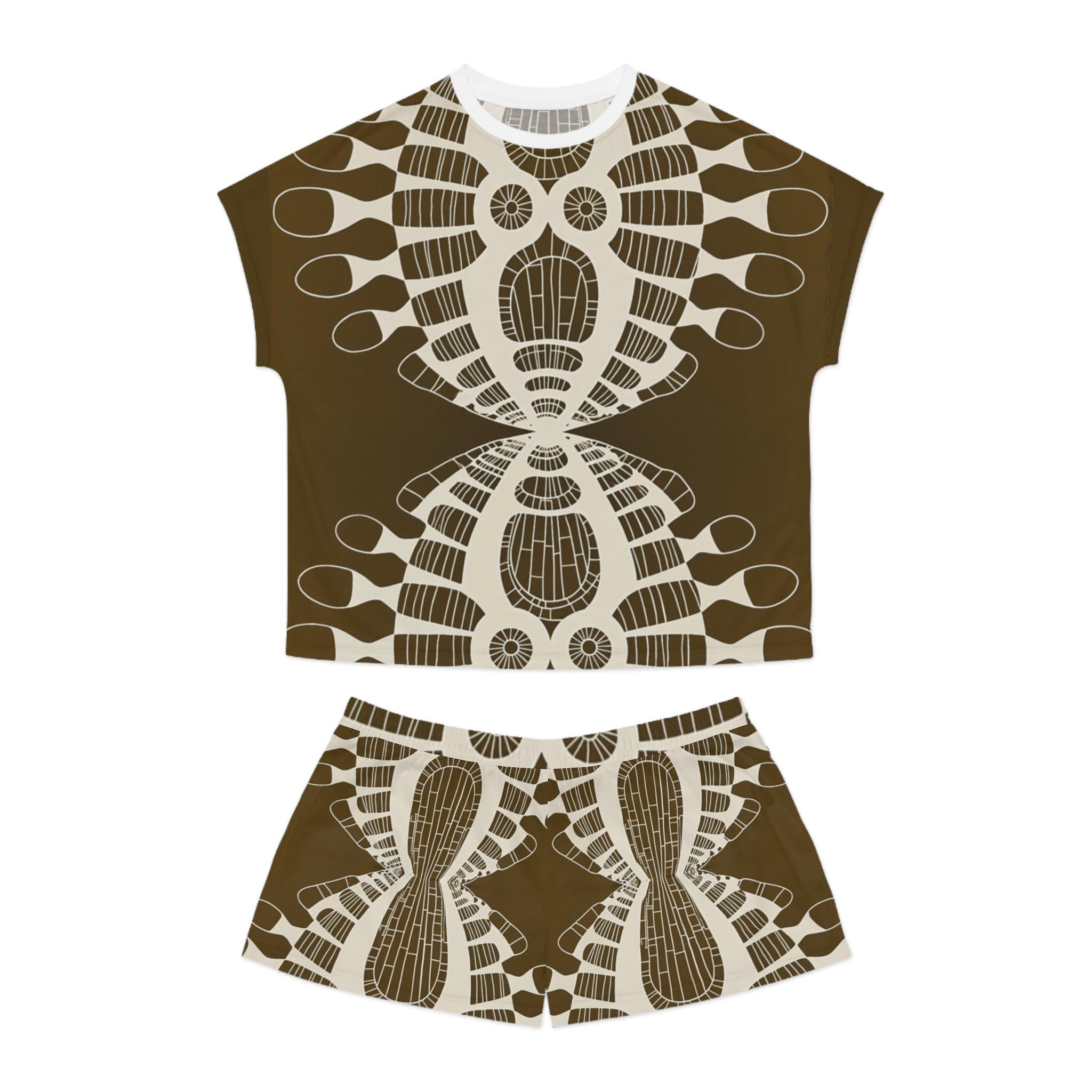 Abstract Urchin Brown - Womens Pajamas