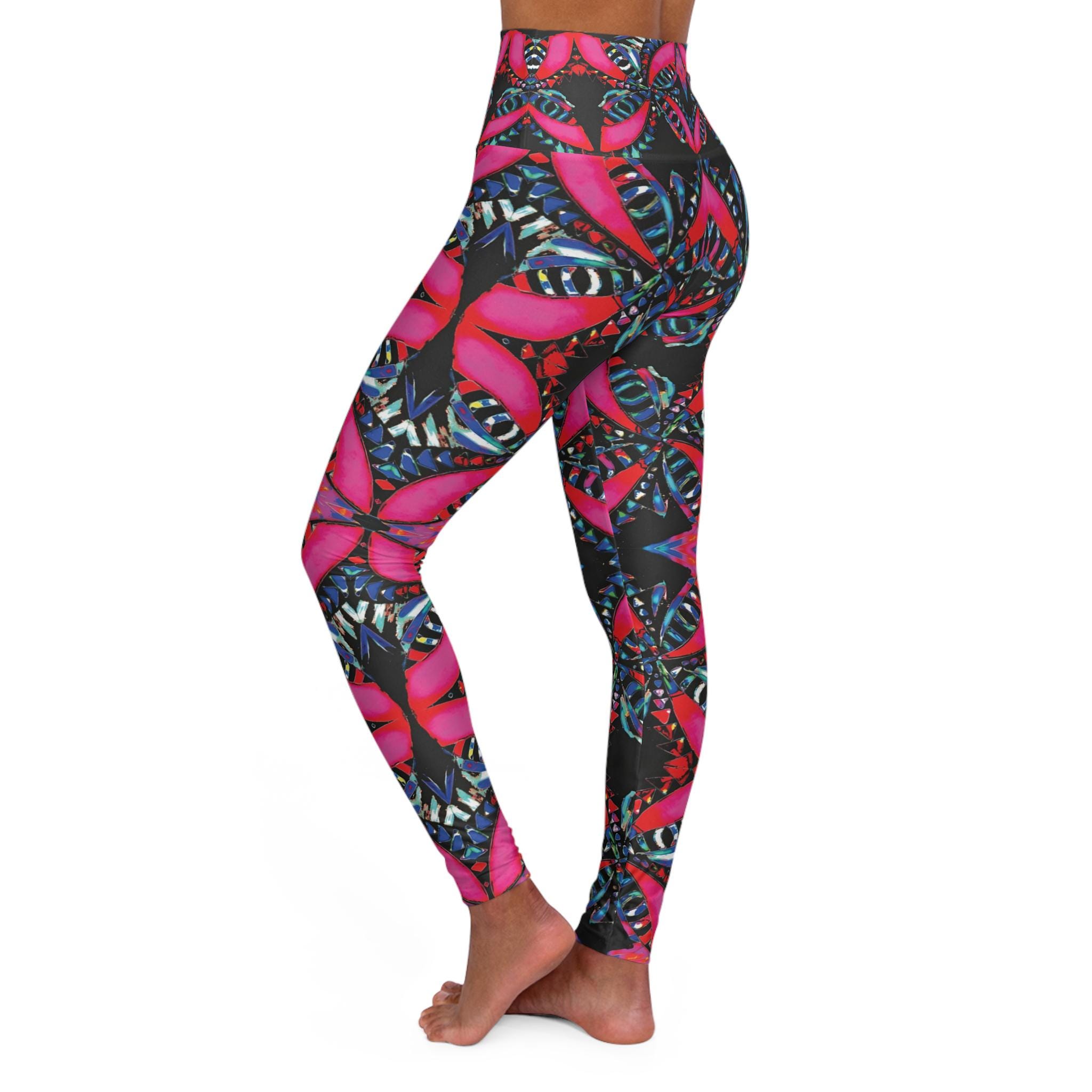 Pink on Black - Yoga Pants