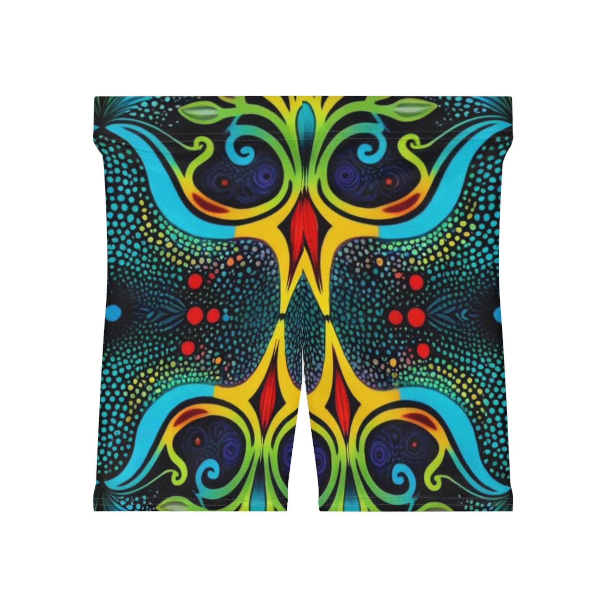 Psychedelic Abo - Womens Biker Shorts