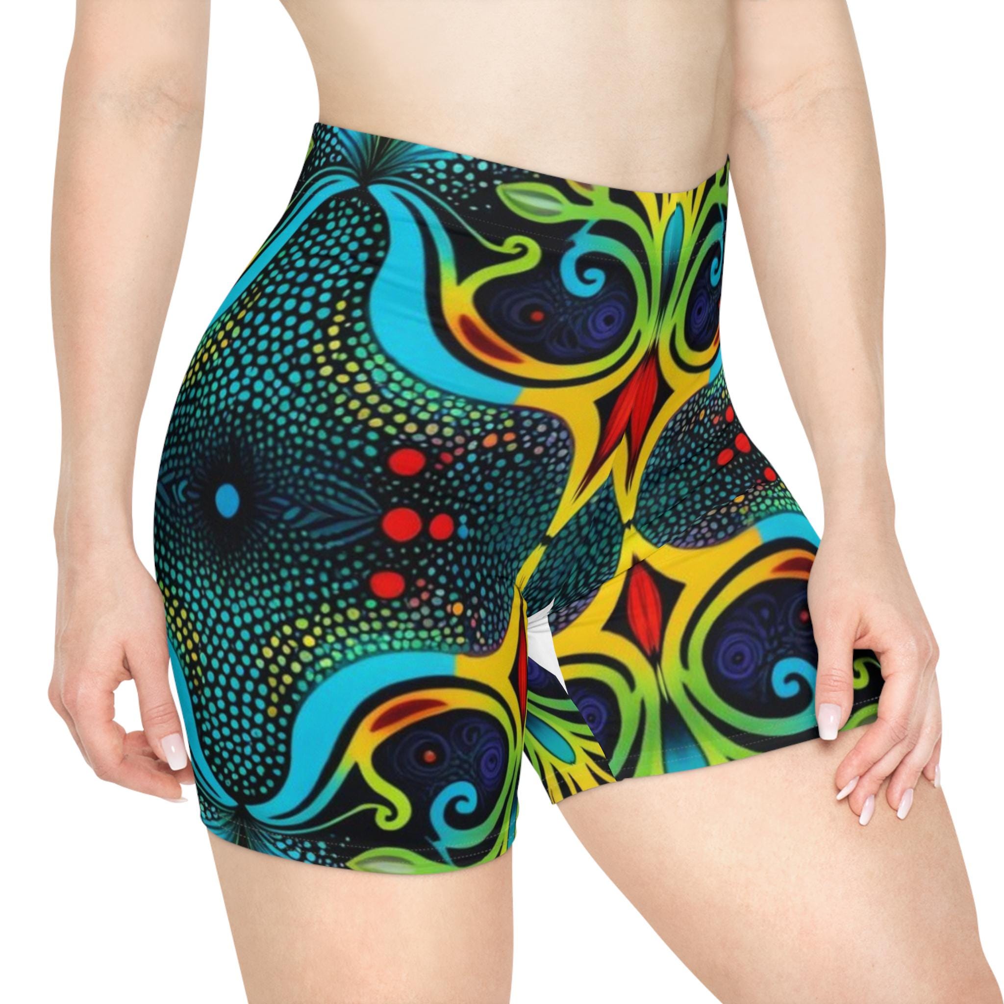 Psychedelic Abo - Womens Biker Shorts