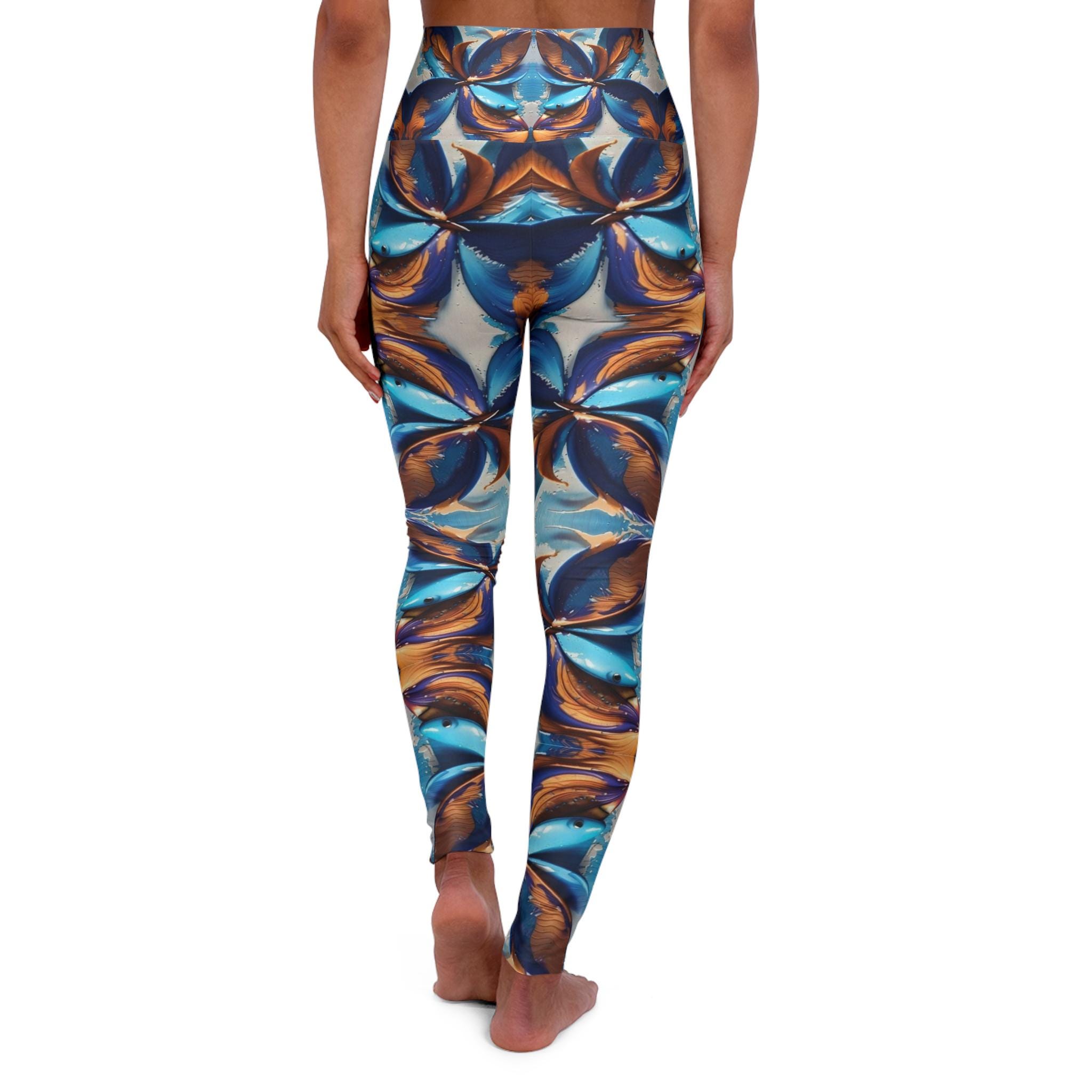 Blue Fan Quad - Yoga Pants