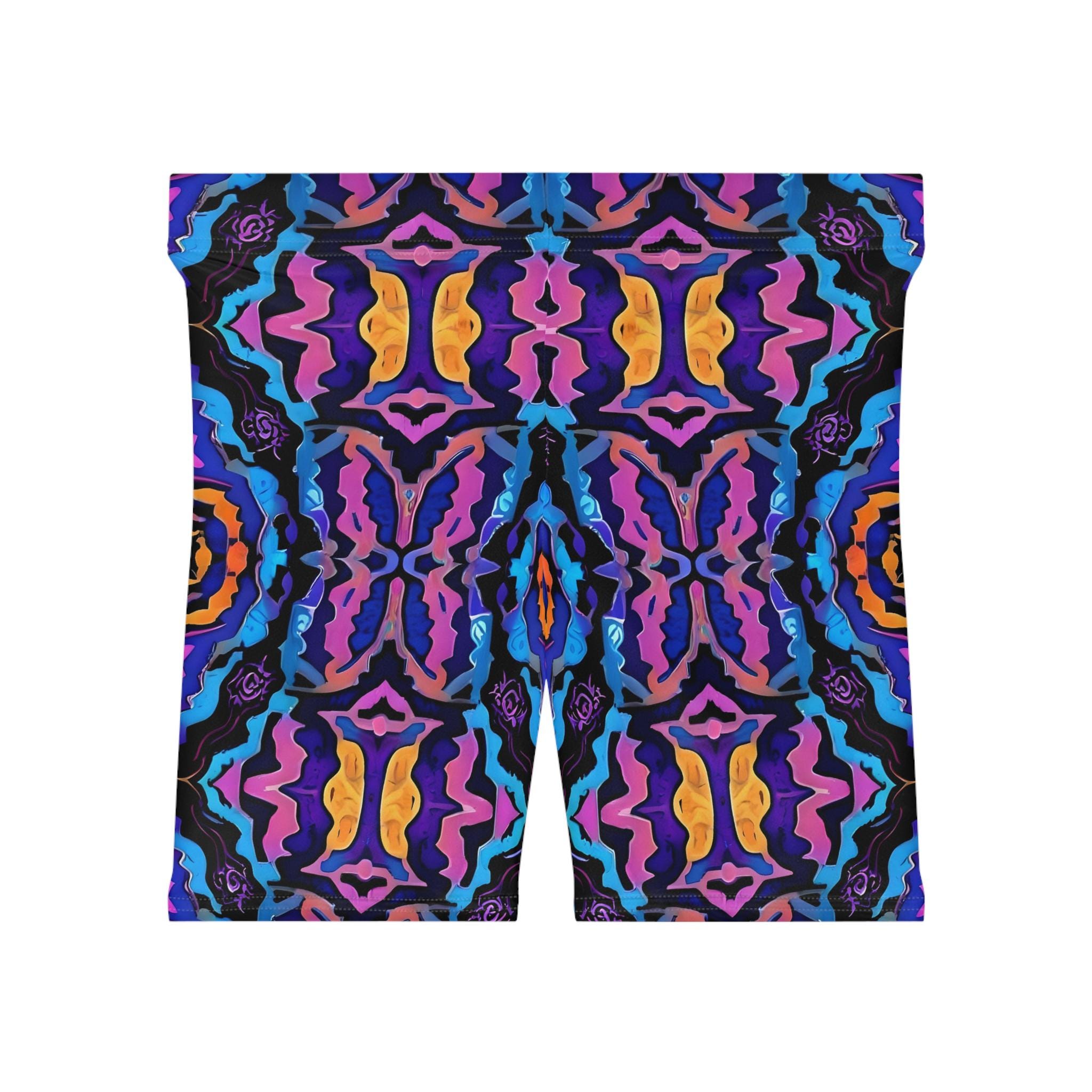 Purple H - Womens Biker Shorts