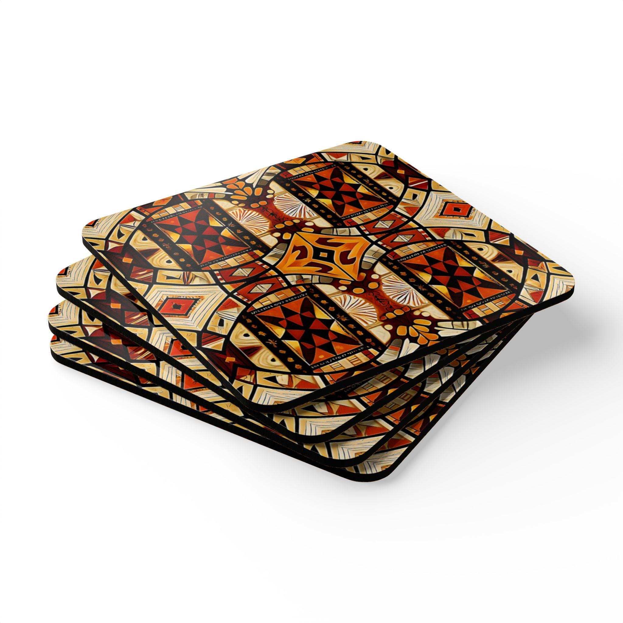 Geometric Tribal Pattern Cork Coaster