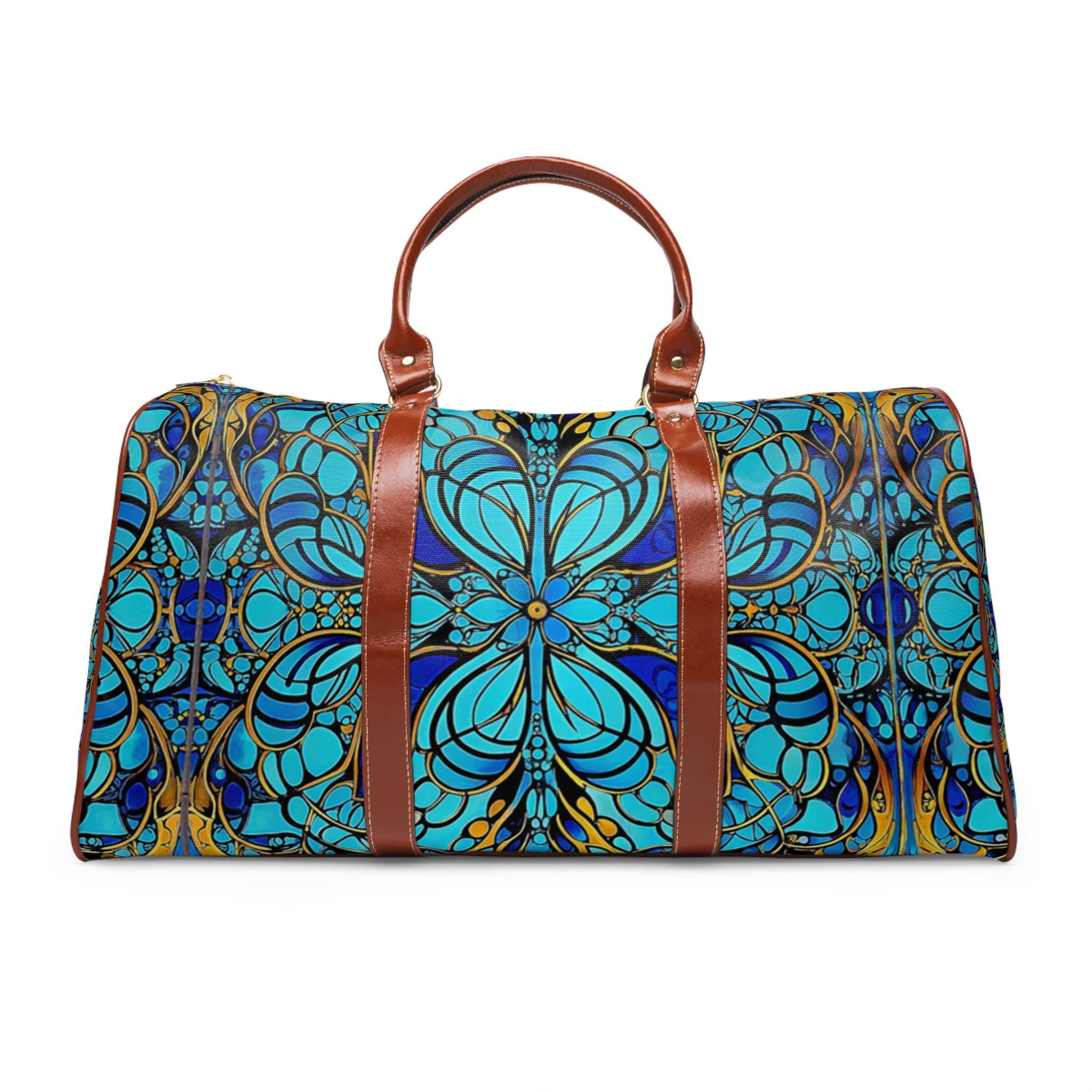 Turquoise Mosaic Waterproof Travel Bag