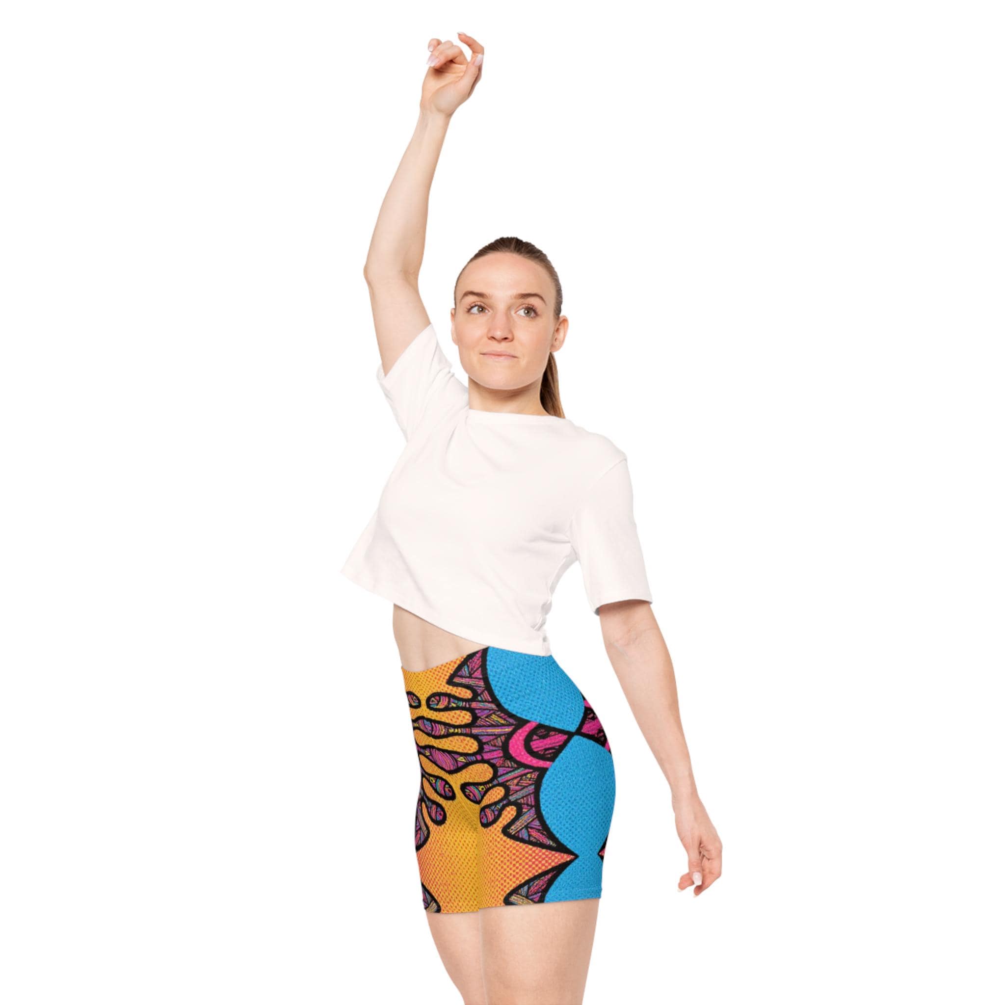 Abstract Urchin Color - Womens Biker Shorts
