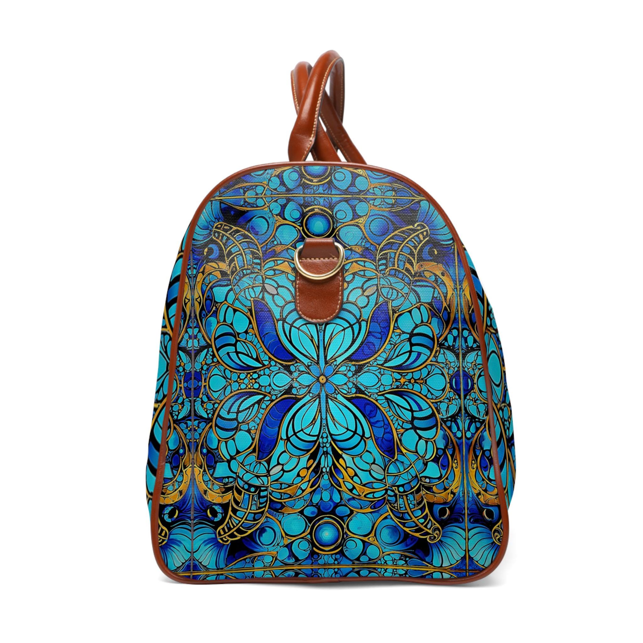 Turquoise Mosaic Waterproof Travel Bag