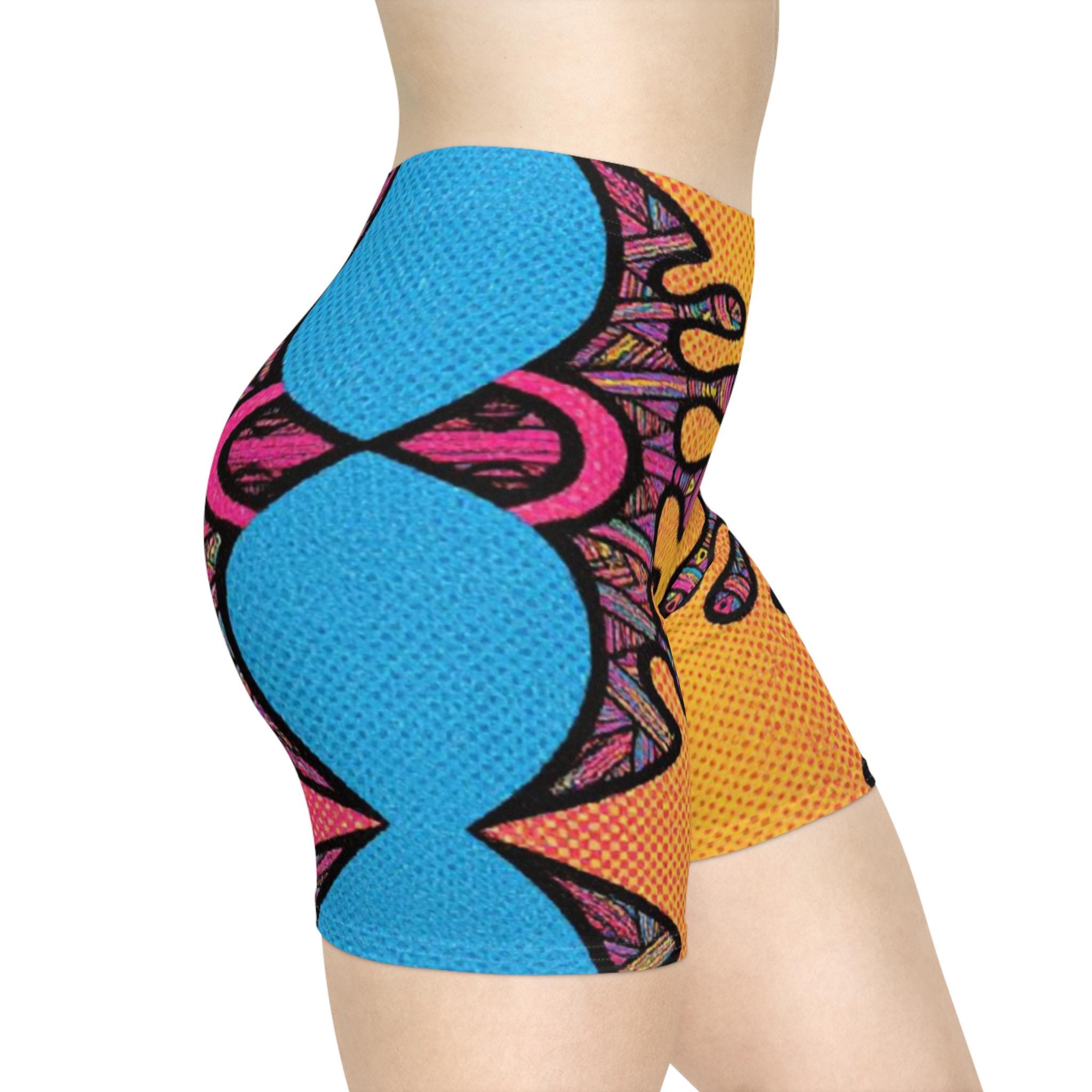 Abstract Urchin Color - Womens Biker Shorts