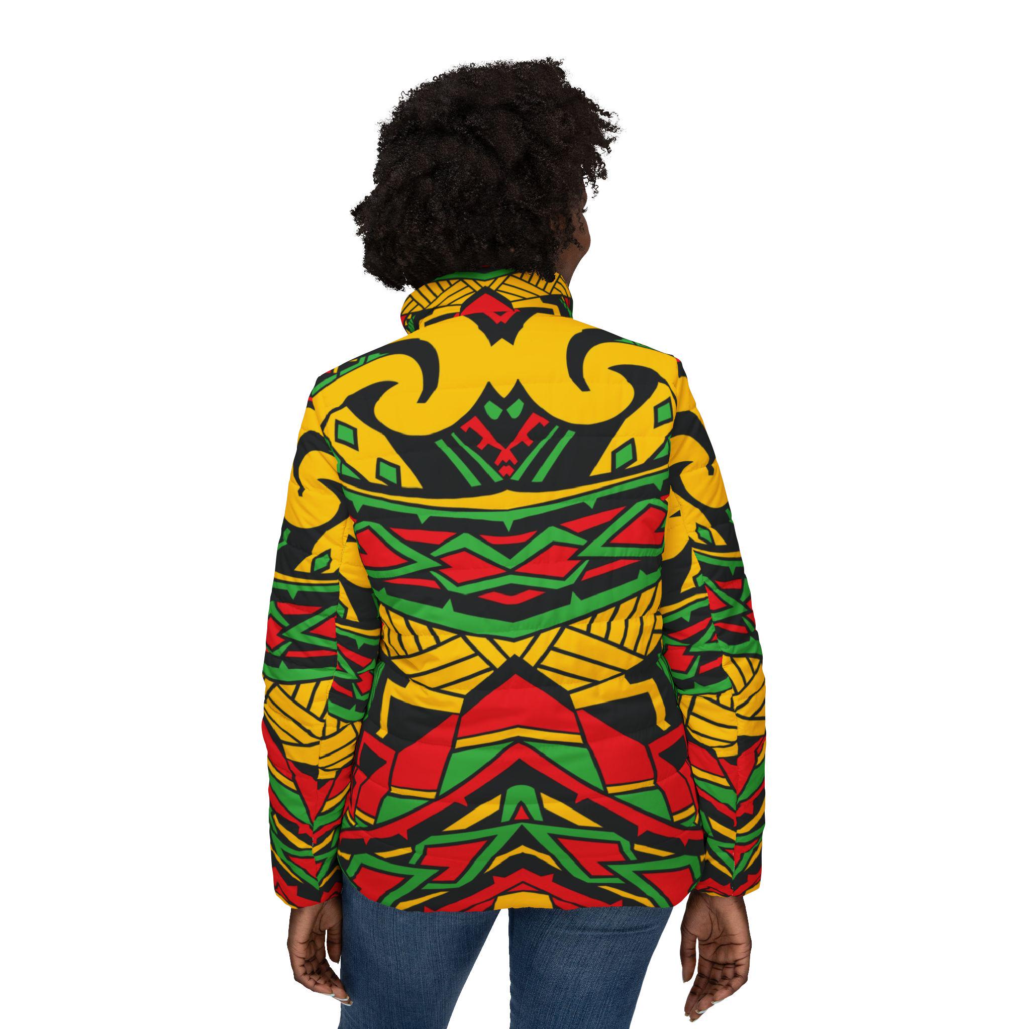 Reggae Lion Front - Womens Puffer Jacket
