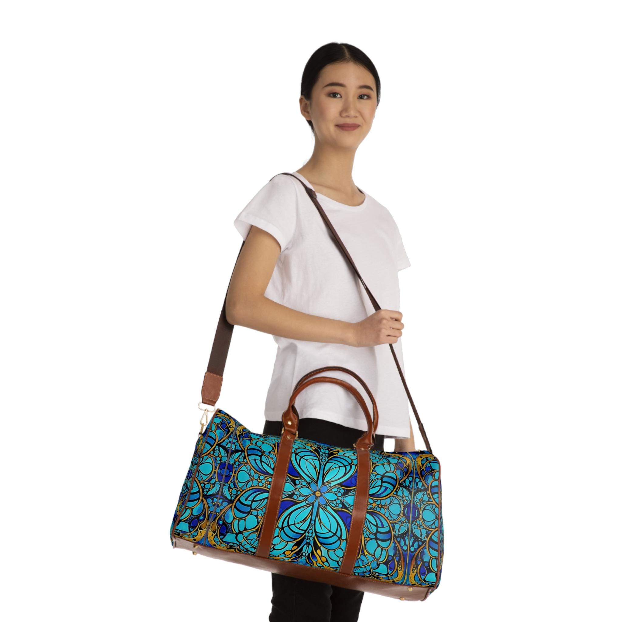 Turquoise Mosaic Waterproof Travel Bag