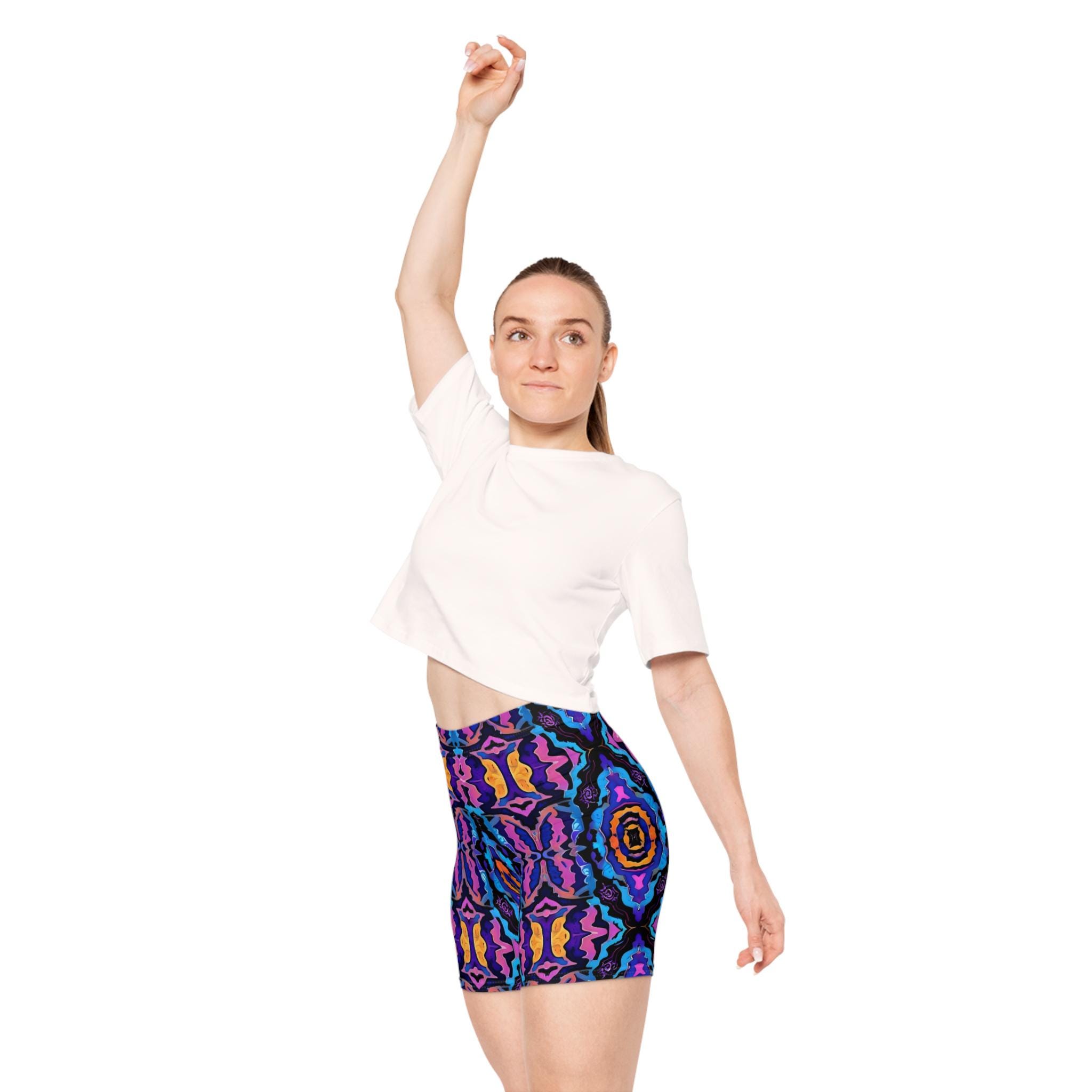 Purple H - Womens Biker Shorts