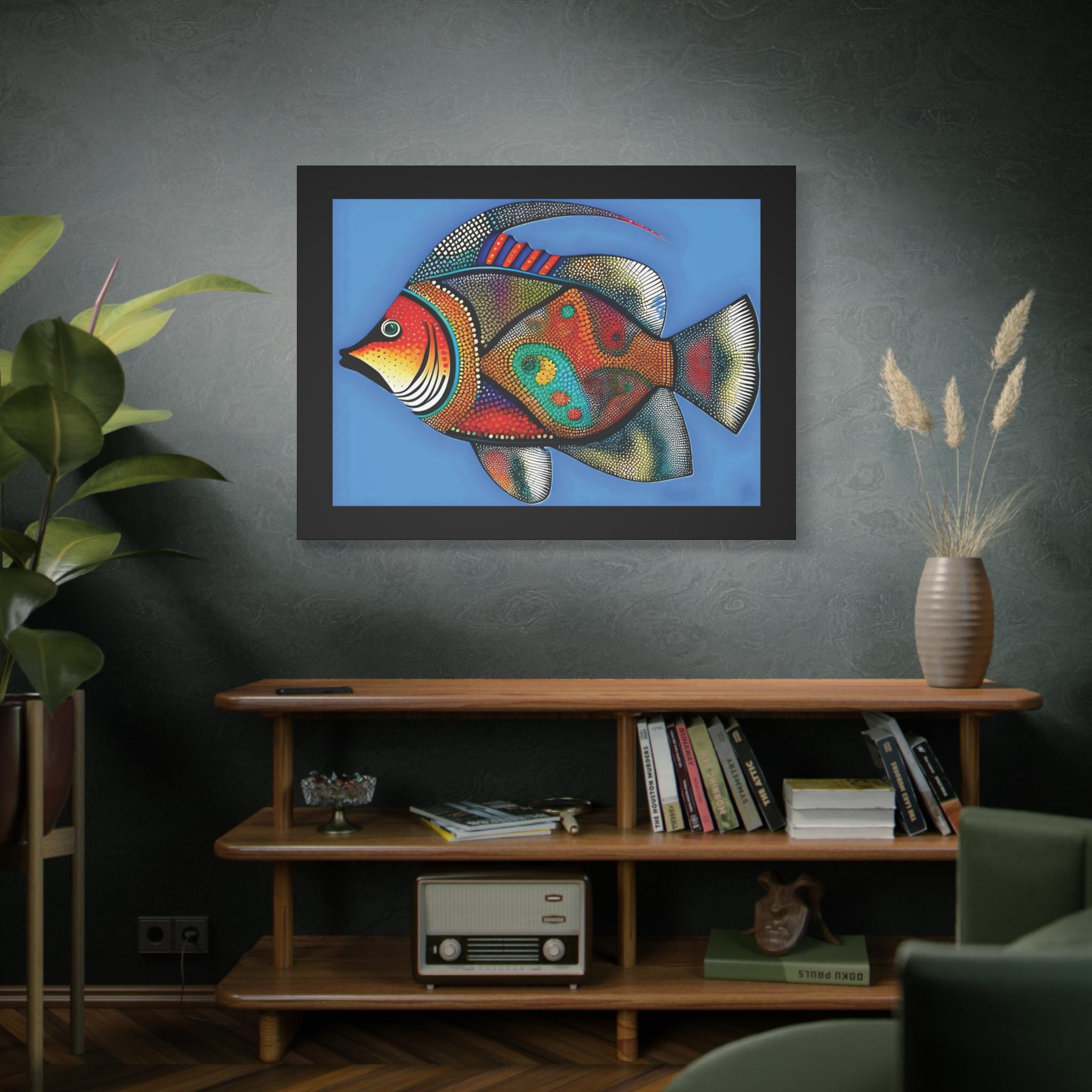 Fish on Blue - Canvas Wall Art