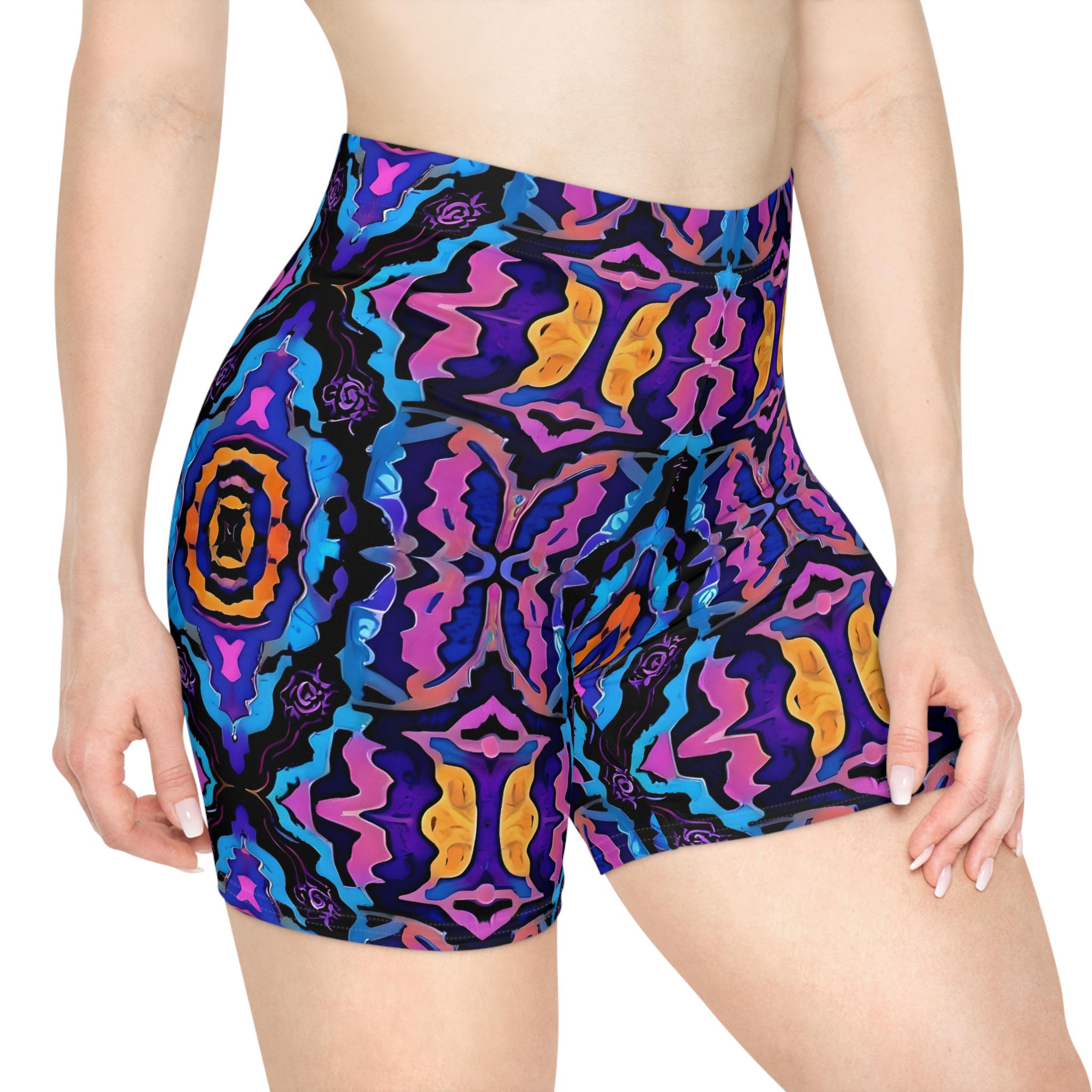 Purple H - Womens Biker Shorts