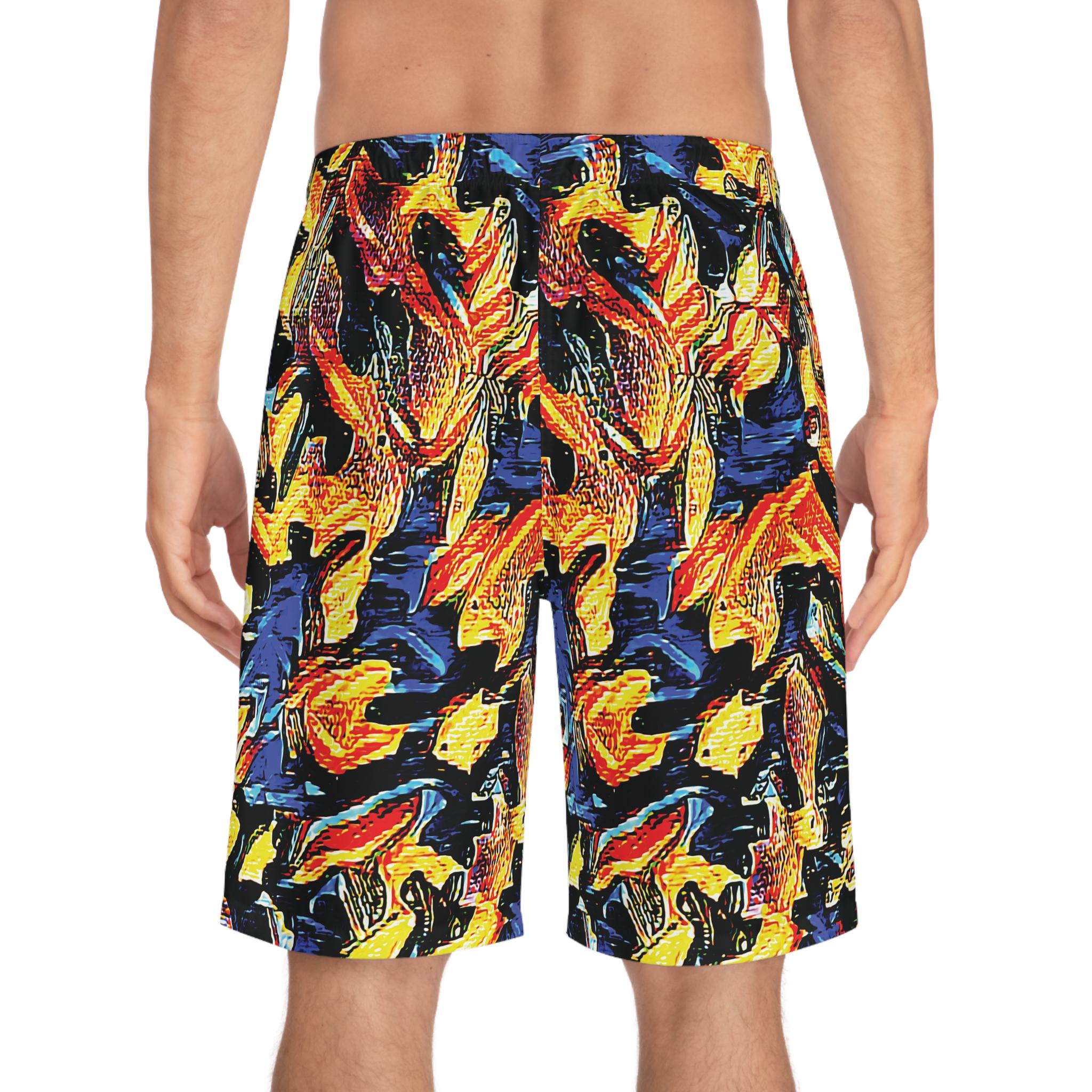 Gold on Blue - Board Shorts