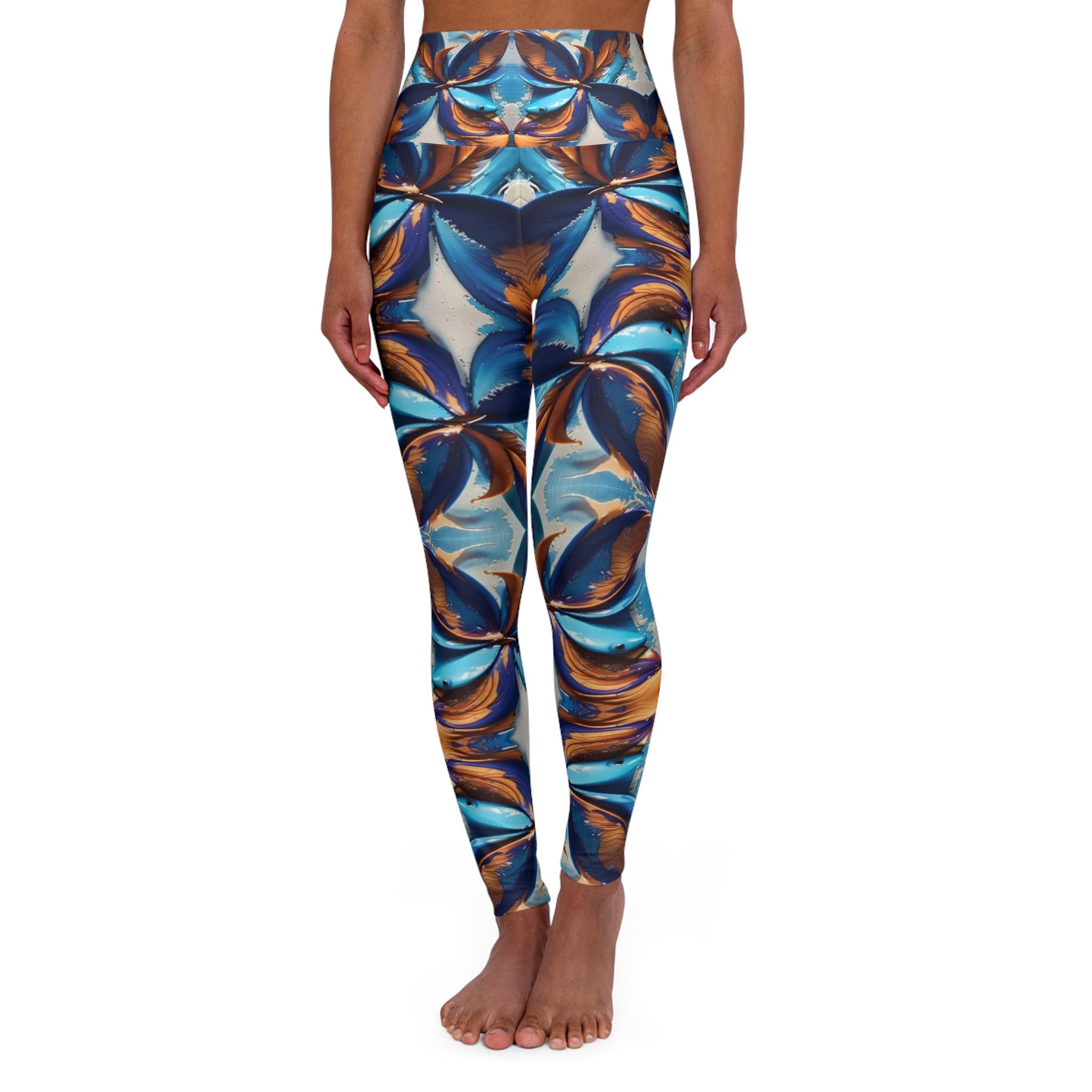 Blue Fan Quad - Yoga Pants