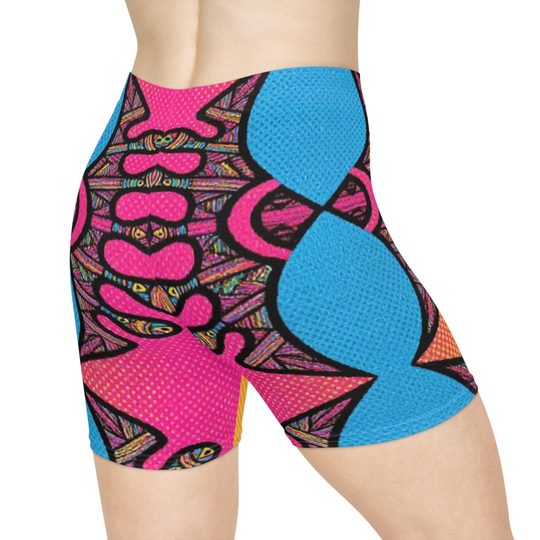 Abstract Urchin Color - Womens Biker Shorts