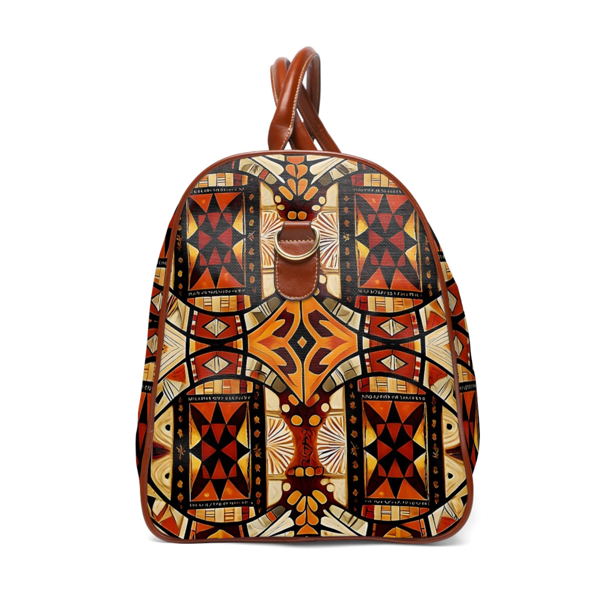 Polynesian Tapa Pattern Waterproof Travel Bag | Tribal Tapa Design