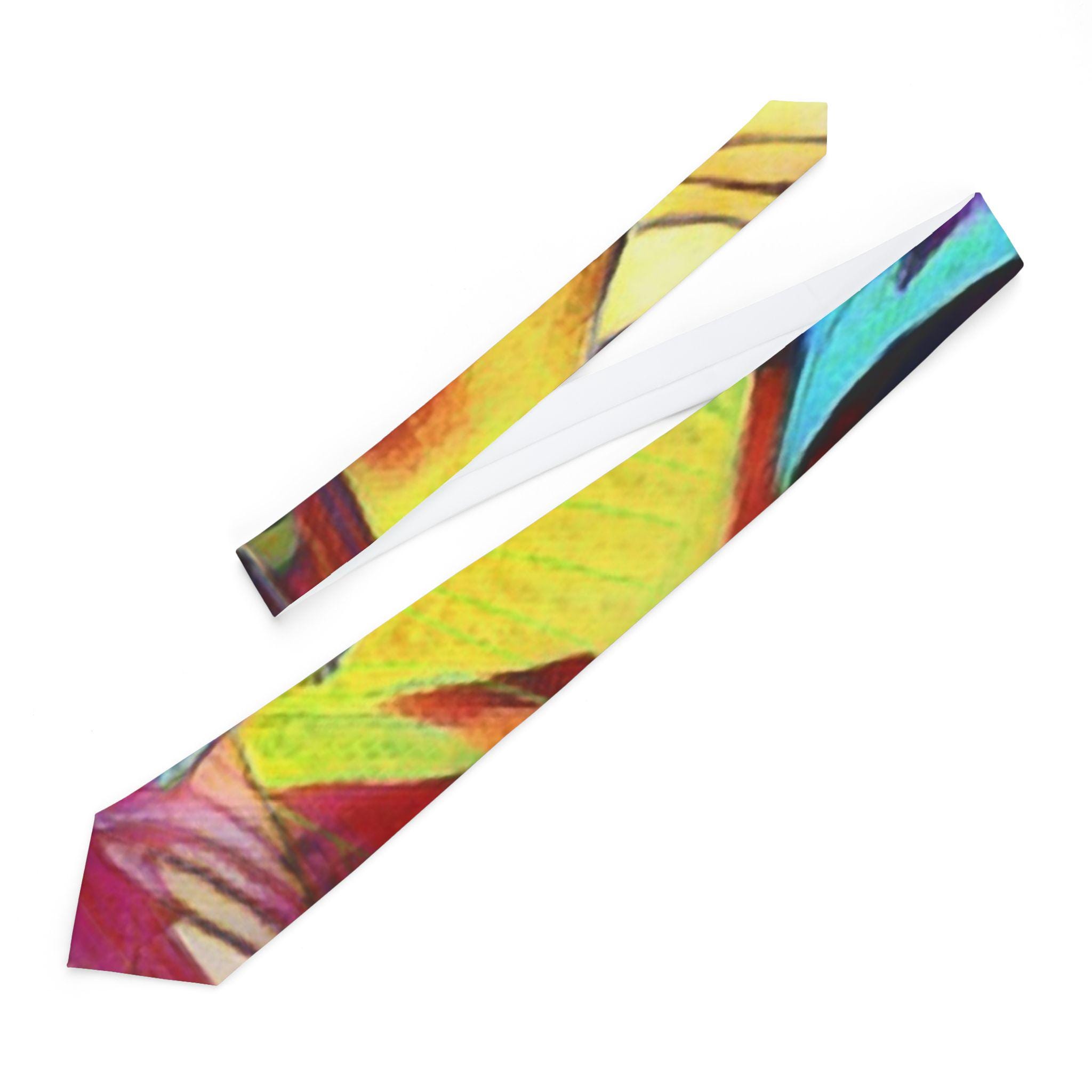 Colorful Abstract Floral Necktie | Bright Painterly Pattern