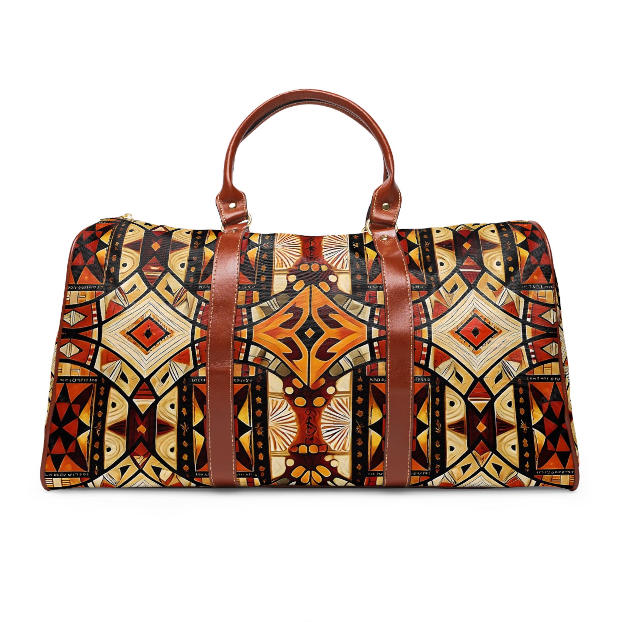 Polynesian Tapa Pattern Waterproof Travel Bag | Tribal Tapa Design