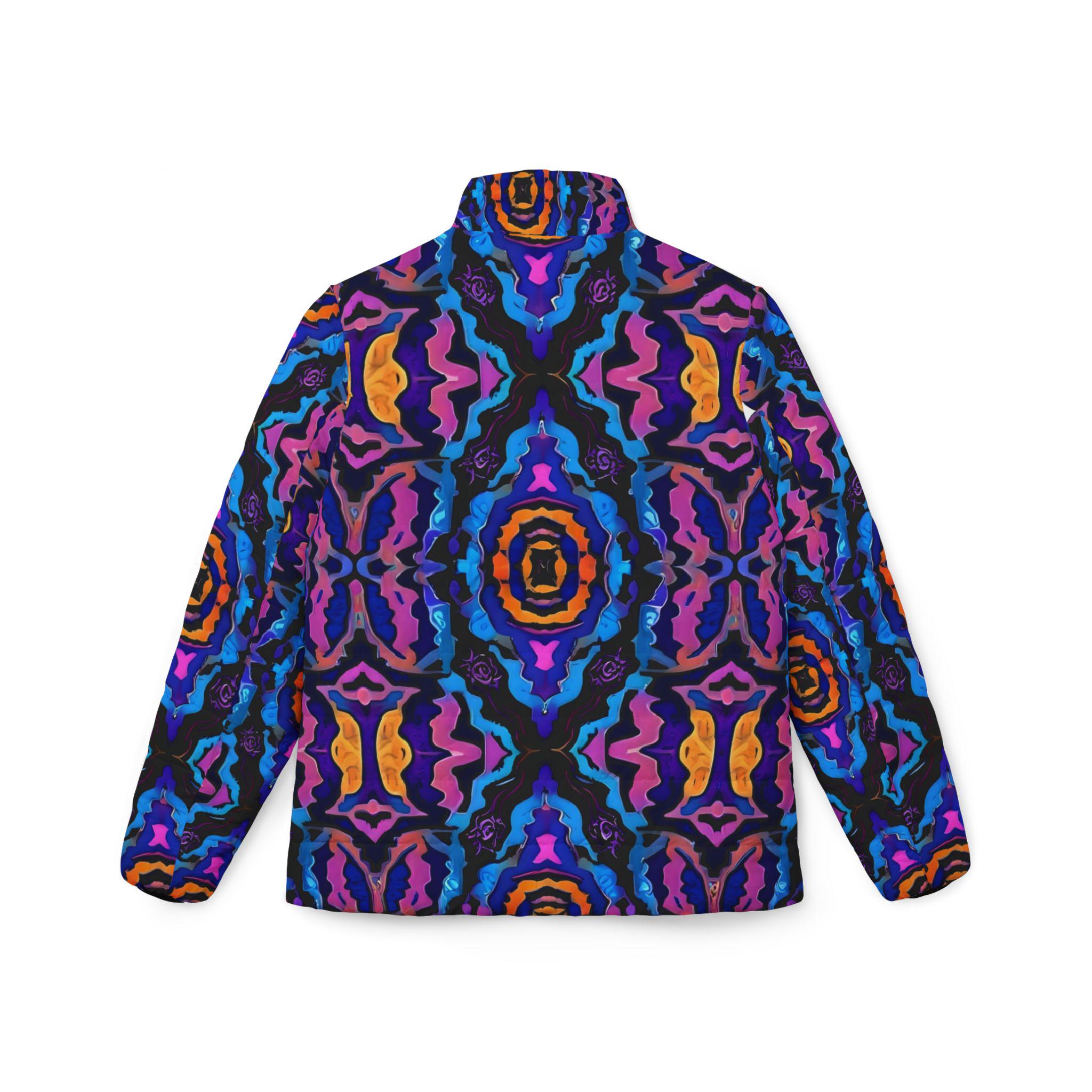 Vibrant Kaleidoscope Women’s Puffer Jacket