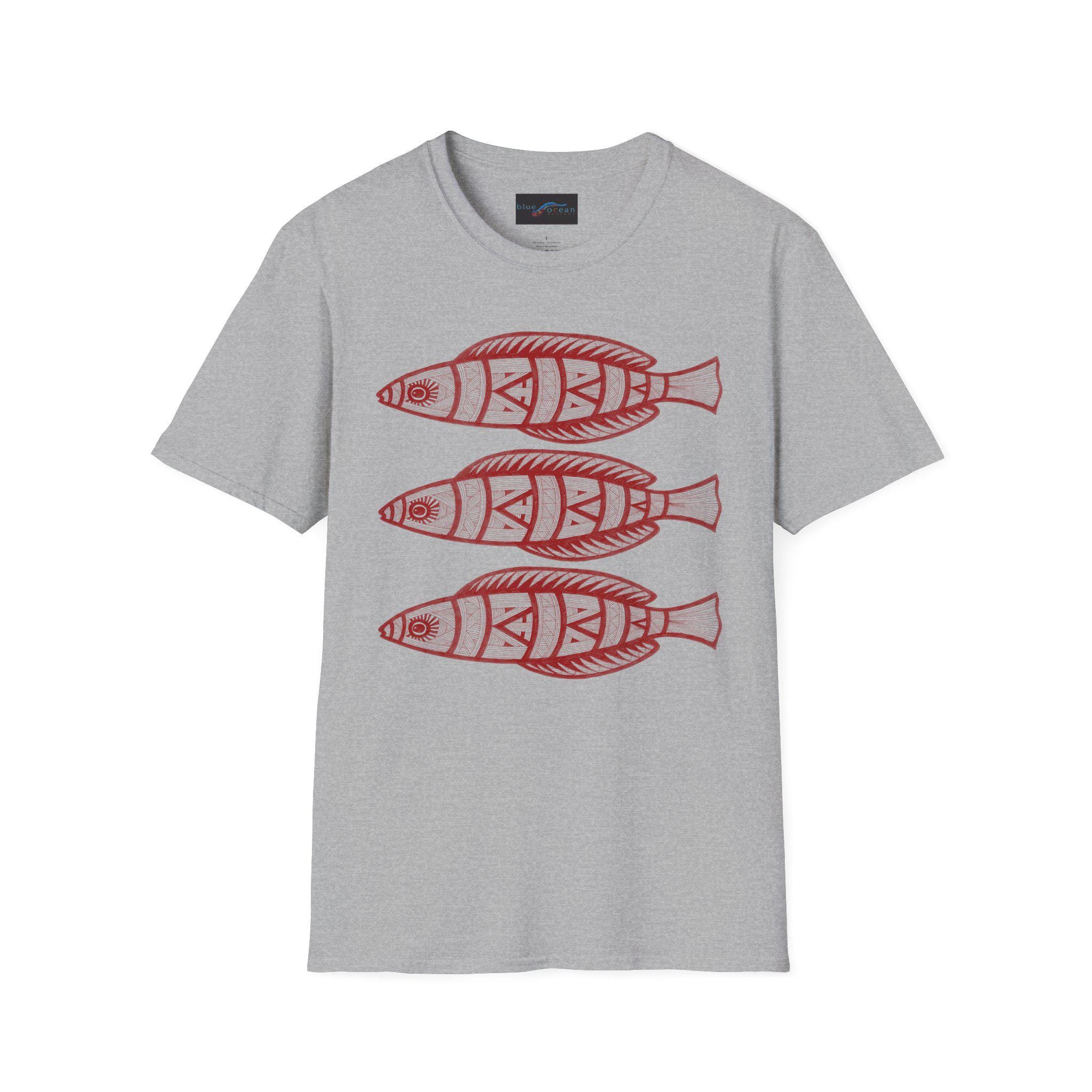 Tribal Fish Trio T-Shirt | Nautical Fisherman Design