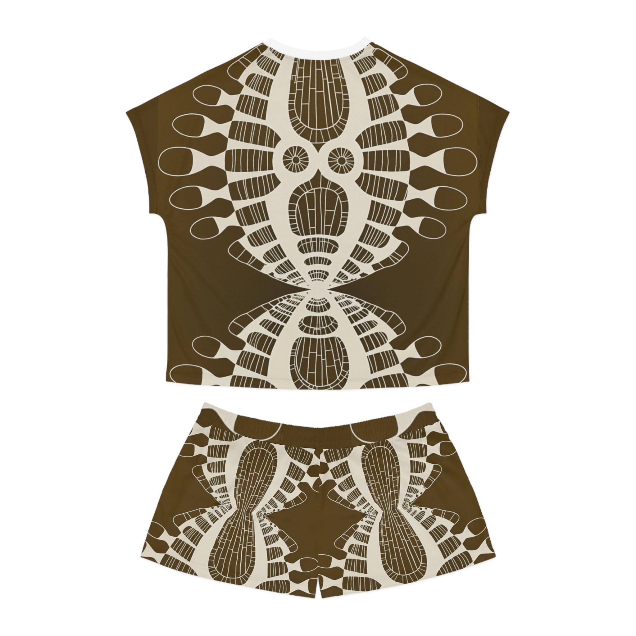 Abstract Urchin Brown - Womens Pajamas