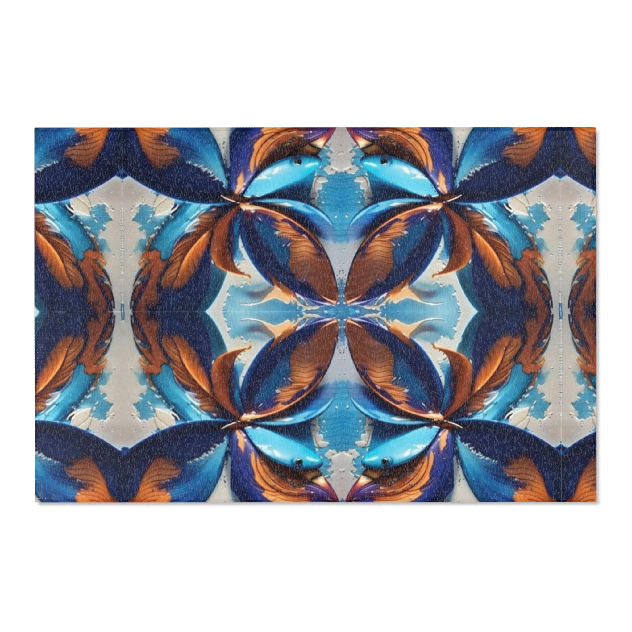 Blue Fan Quad - Area Rug