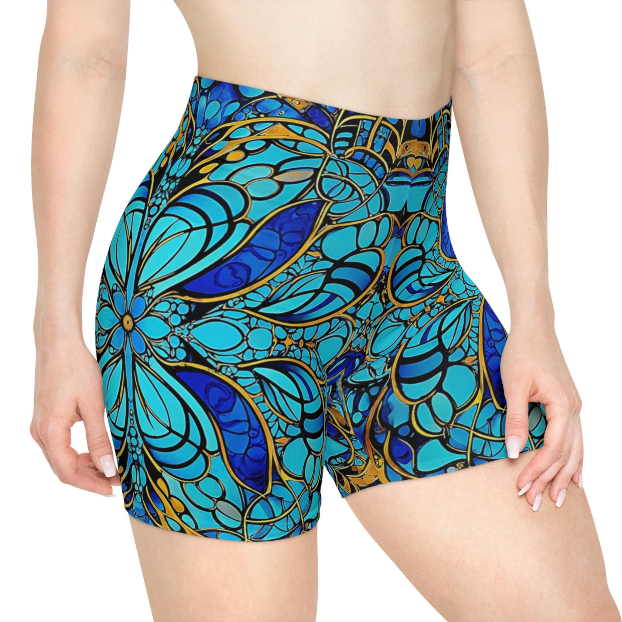 Blue Lobsters - Womens Biker Shorts