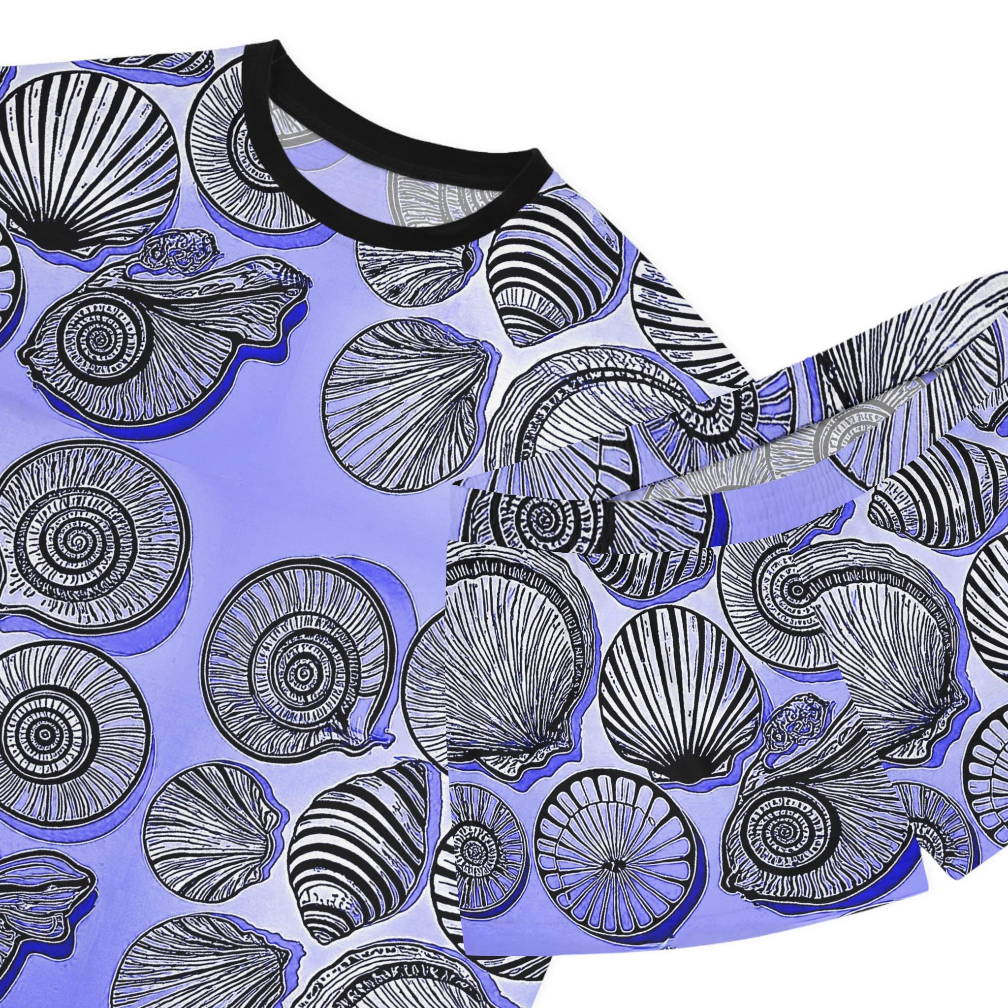 Seashell Pattern Short Pajama Set | Lavender Shells All-Over Print