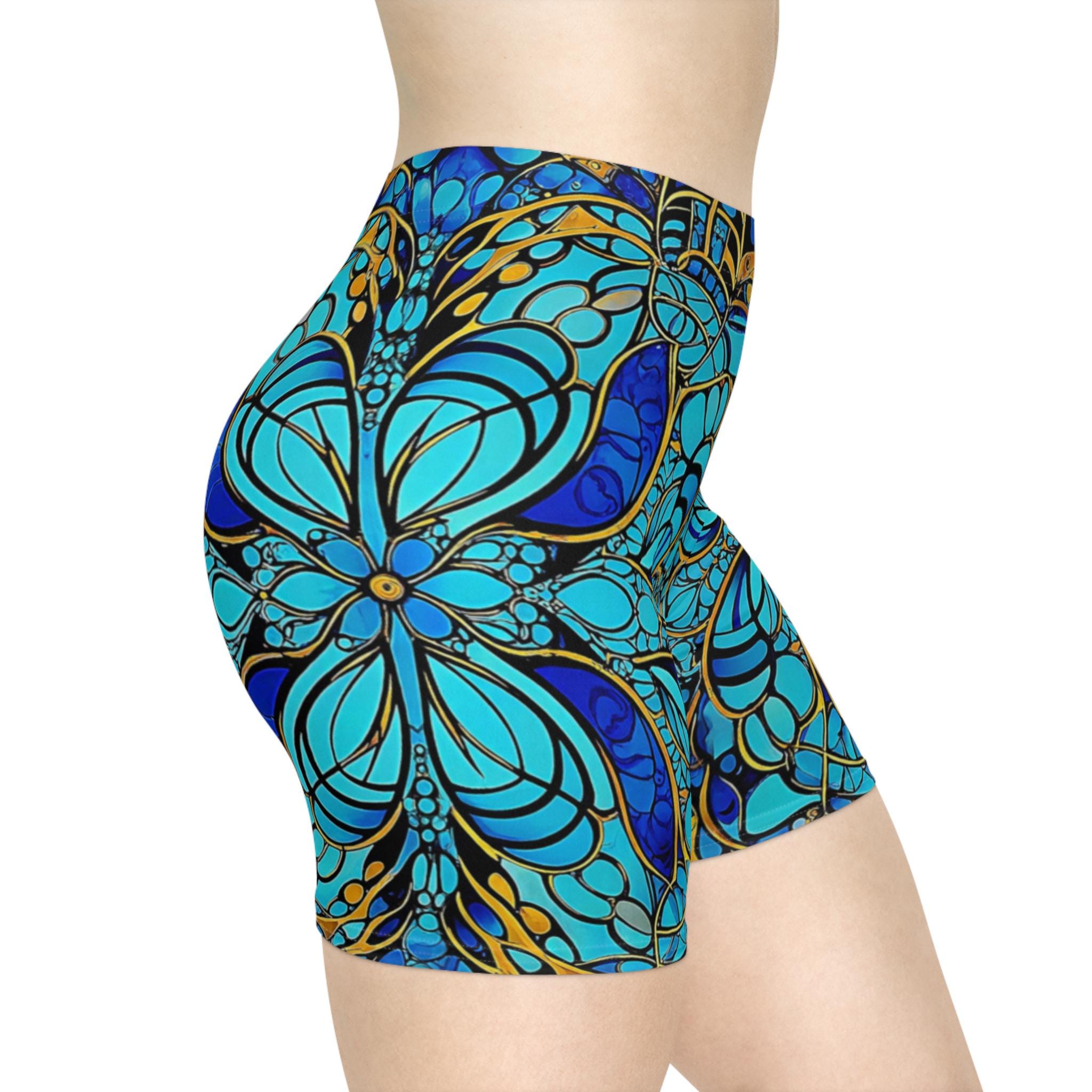 Blue Lobsters - Womens Biker Shorts