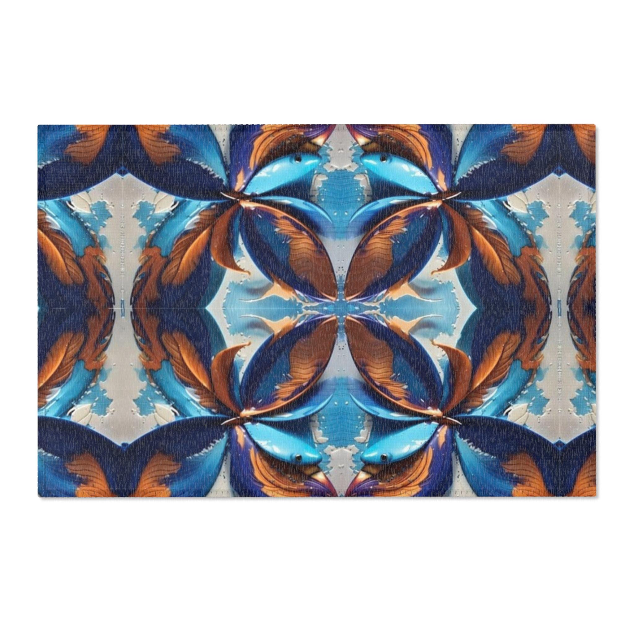 Blue Fan Quad - Area Rug